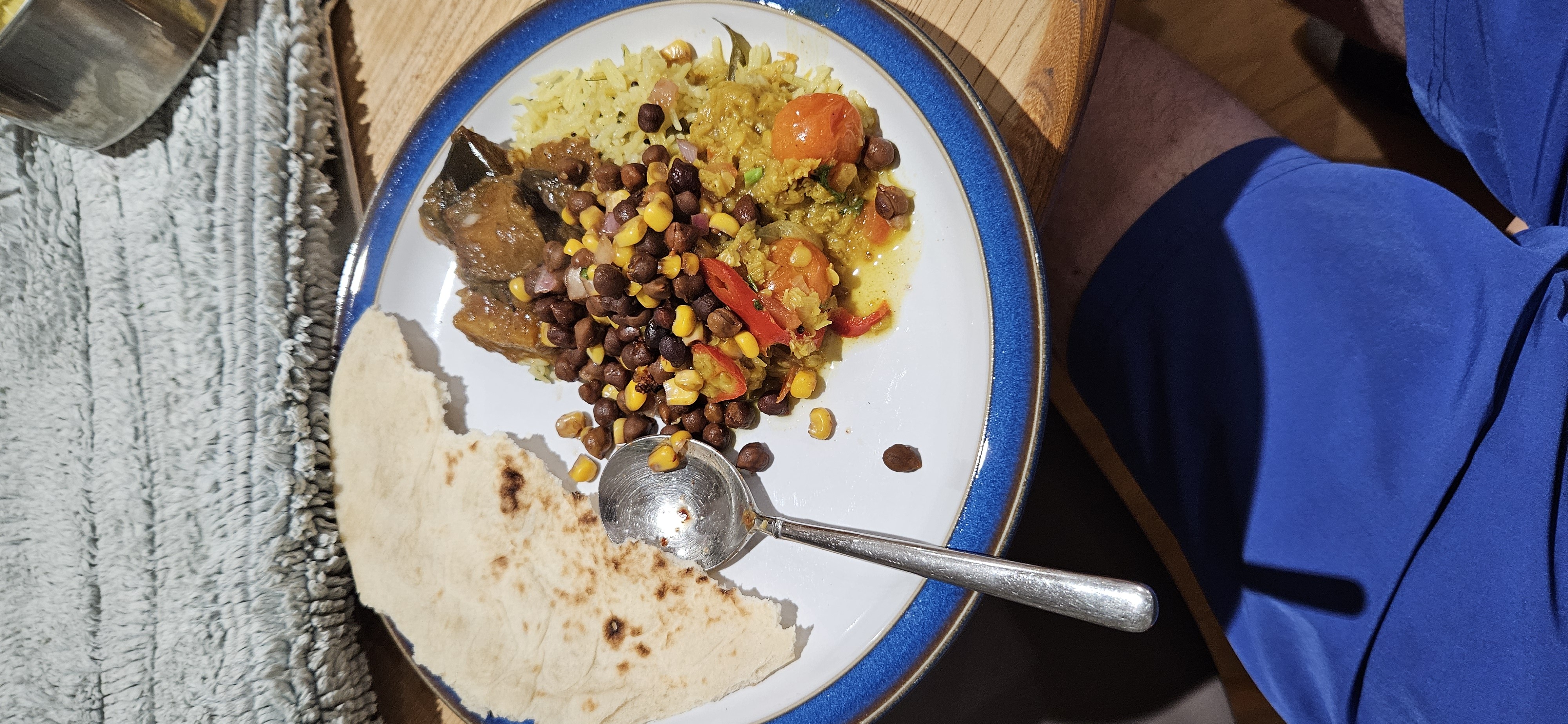 Rice Beans Flatbread Plate