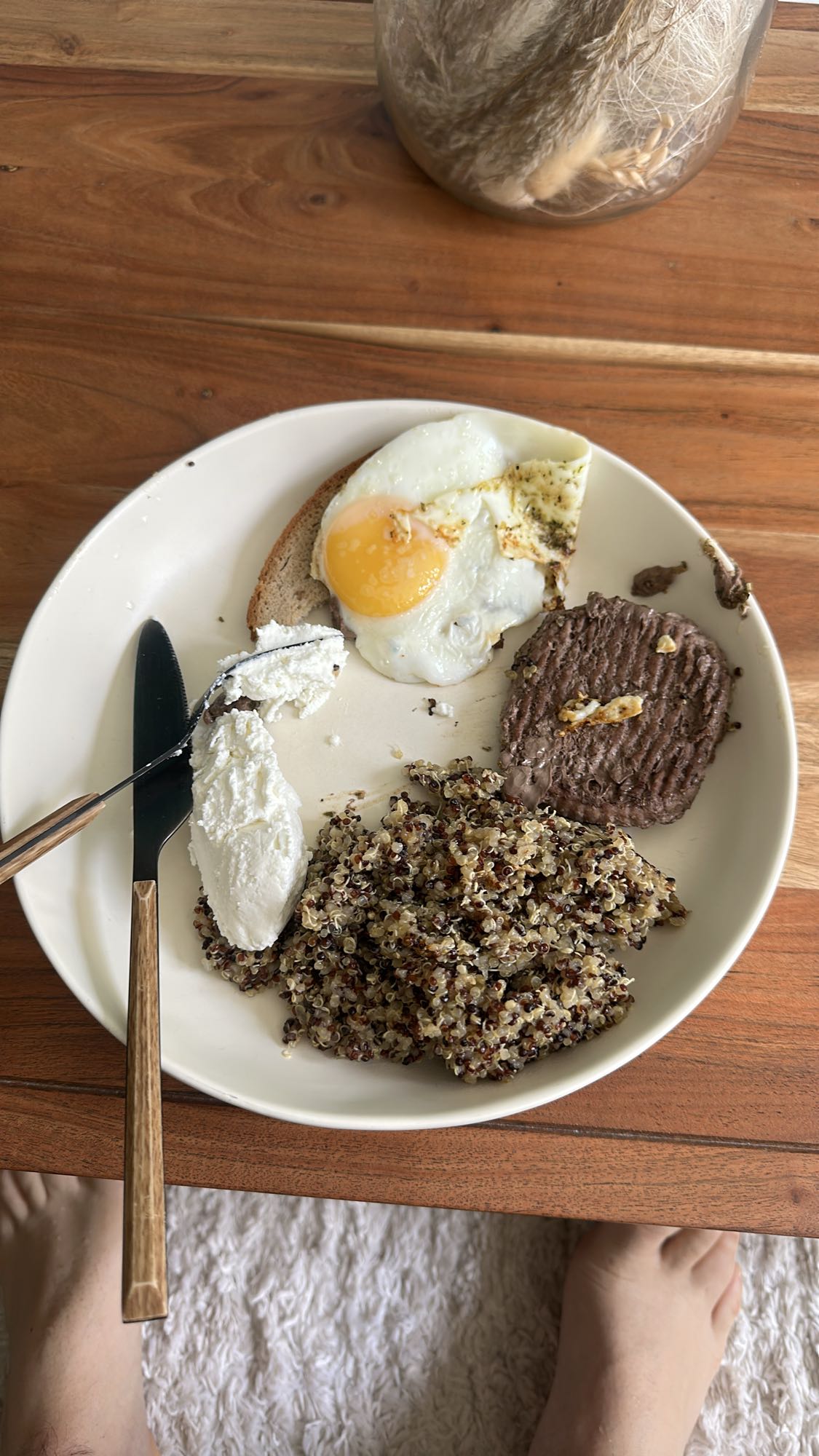 Assiette quinoa et steak