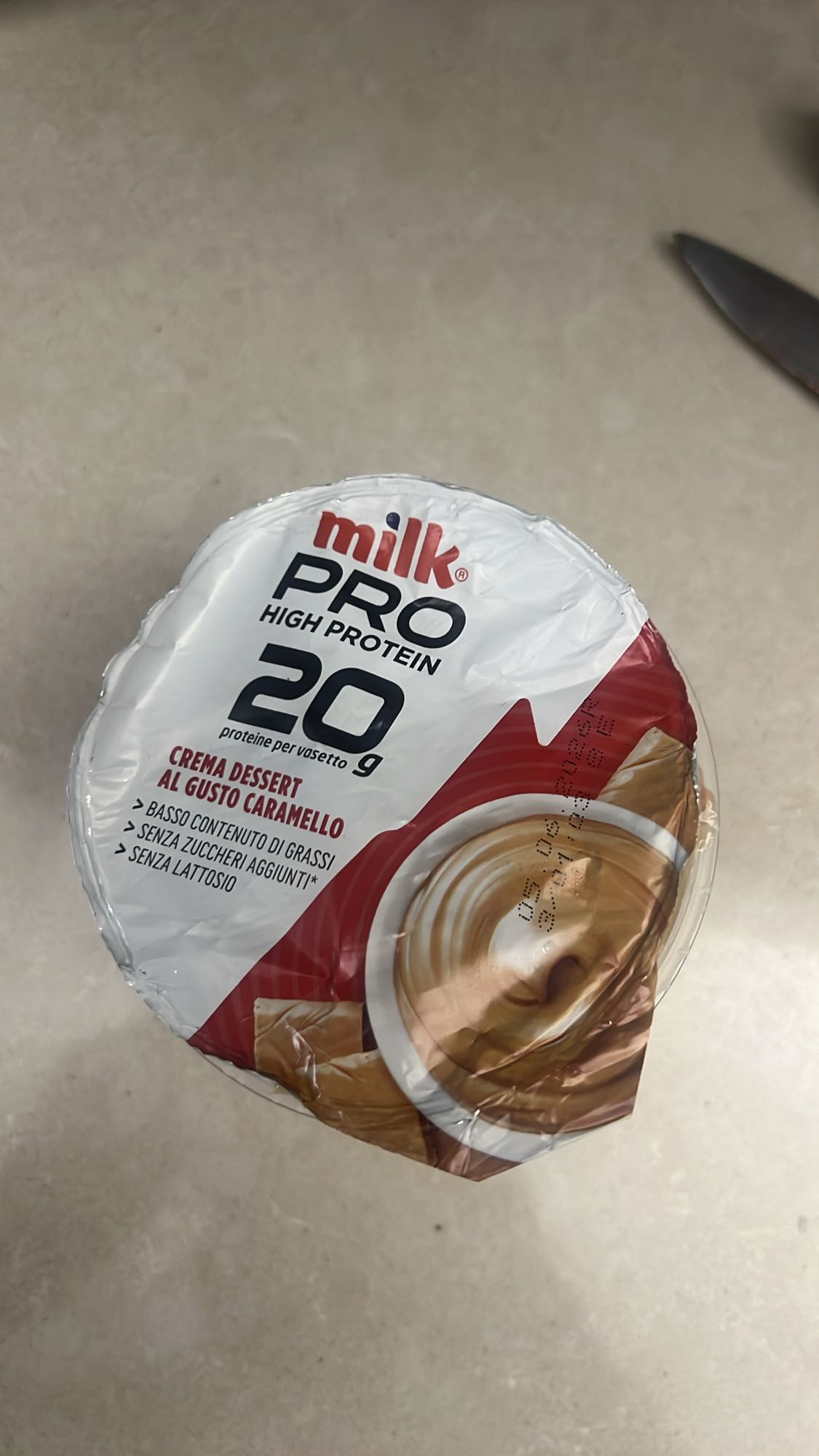 Dessert proteico caramello