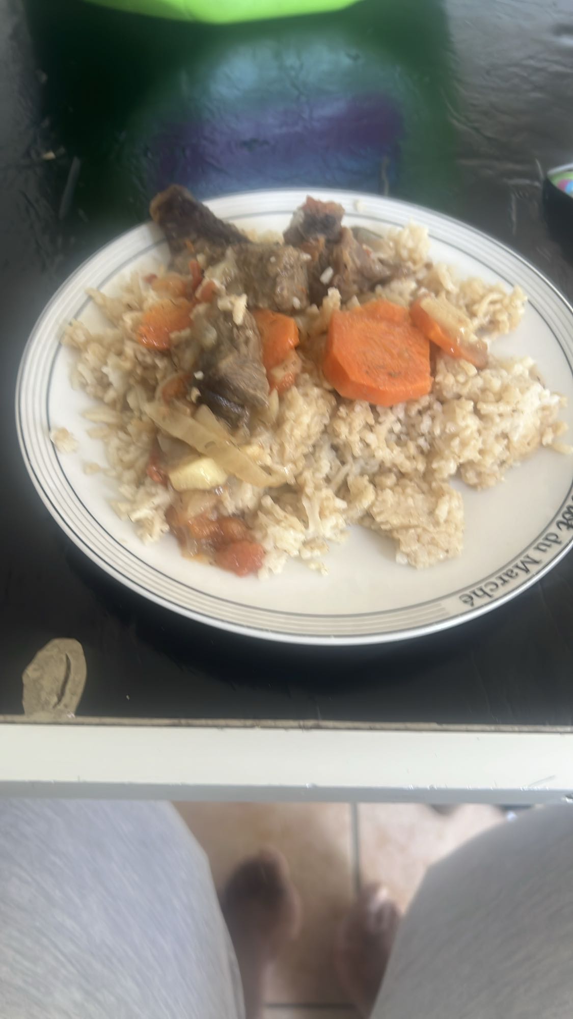 Riz viande légumes
