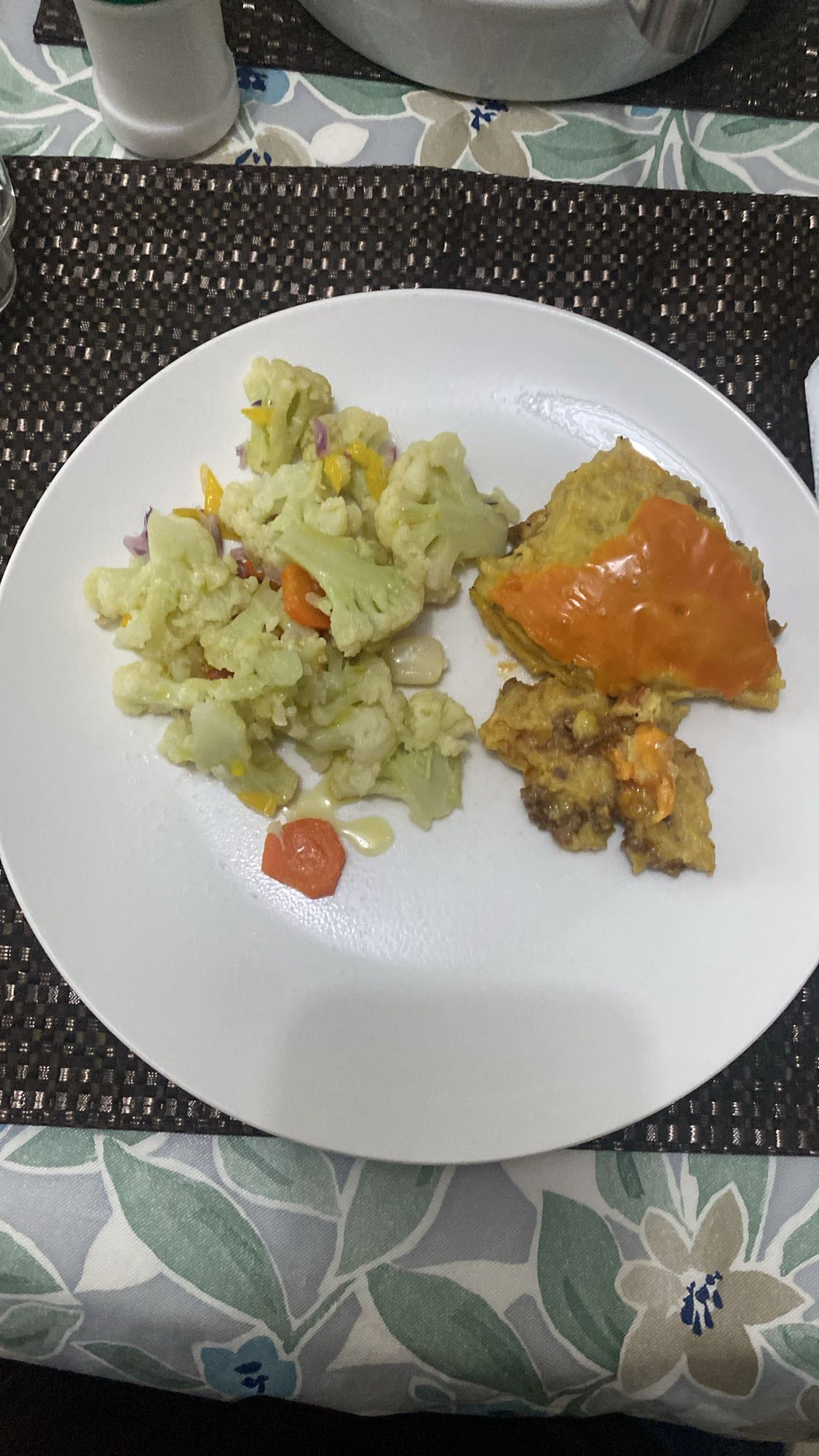 coliflor y pastel salado