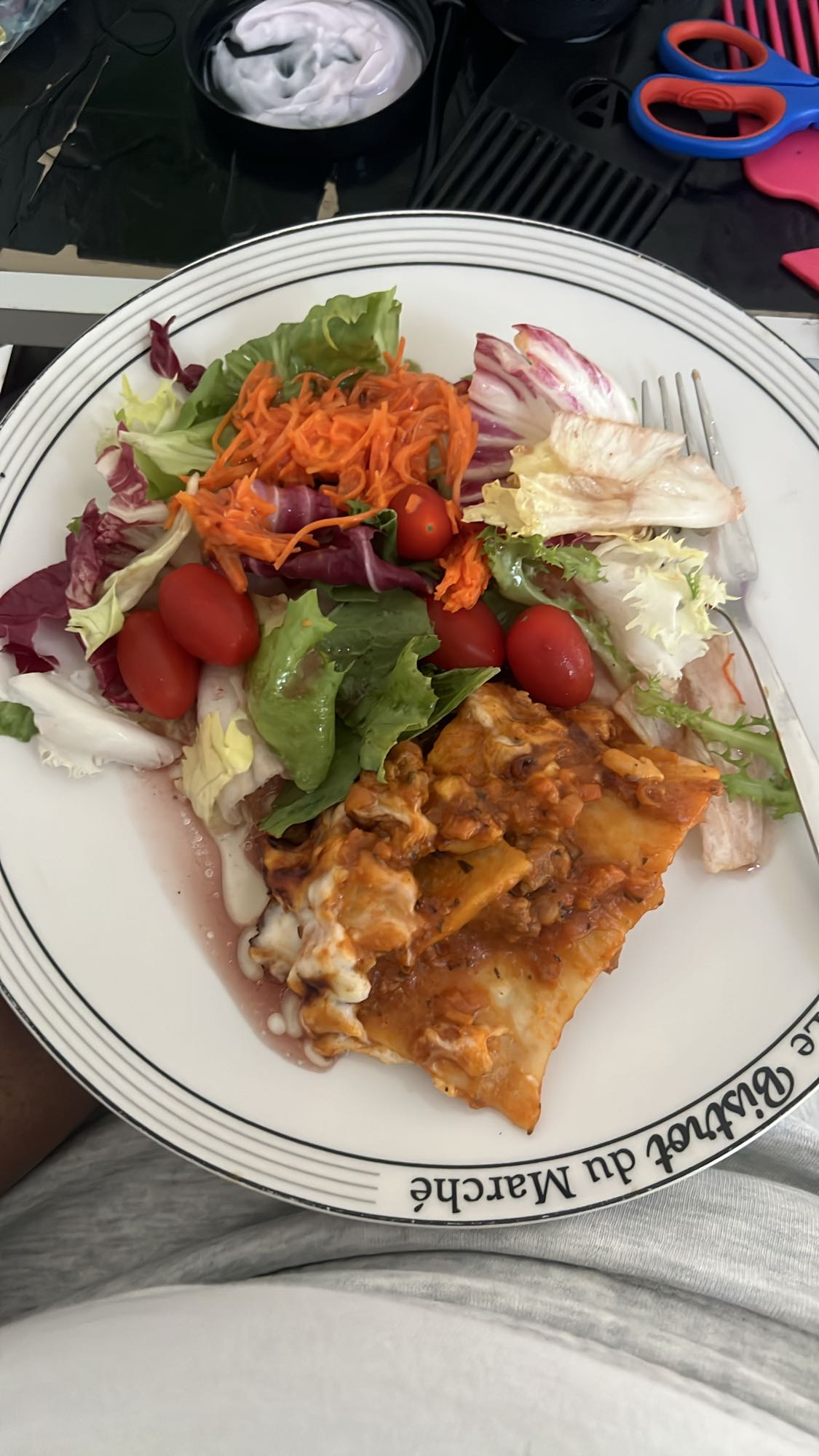 Lasagnes et salade