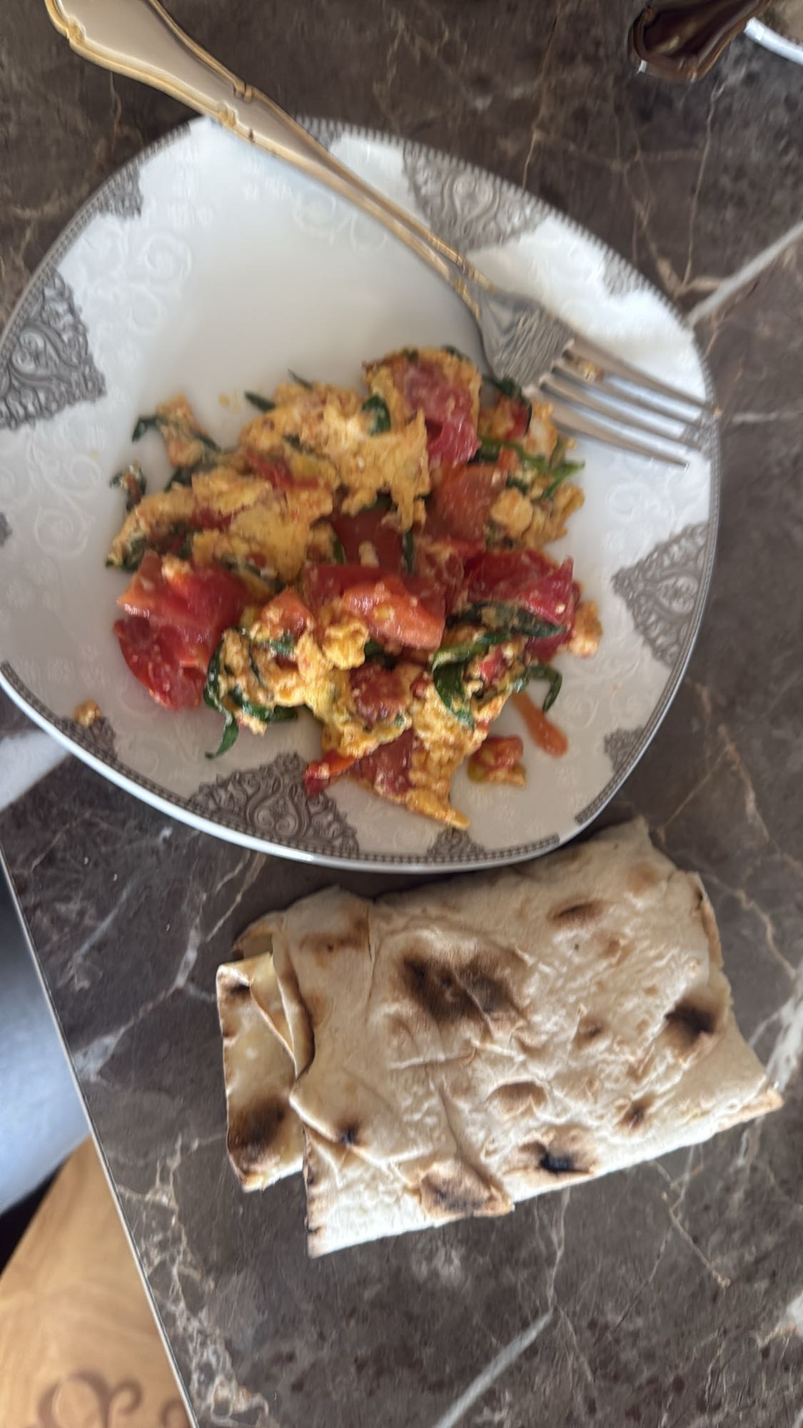 Eggs with flatbread