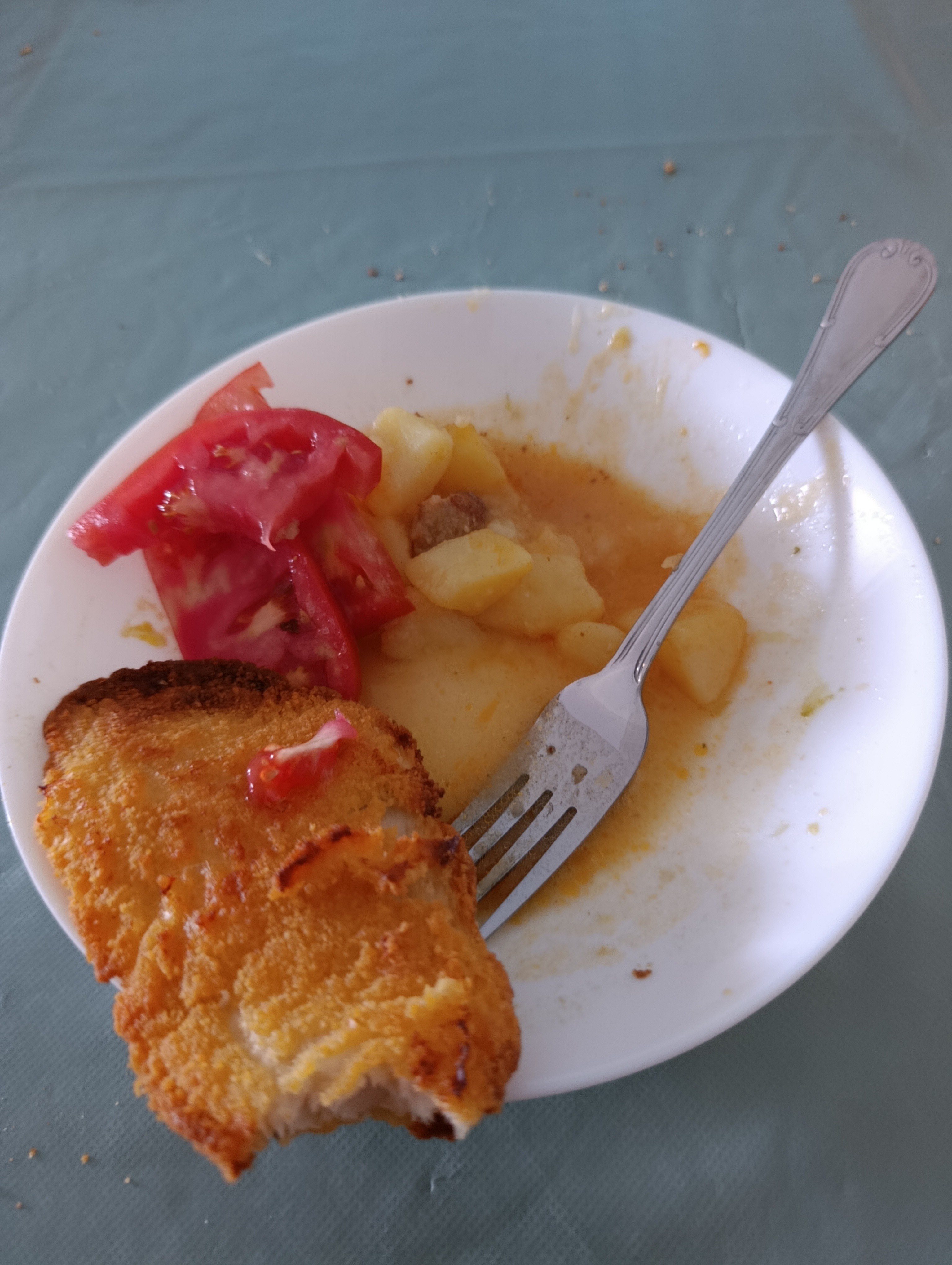 pollo empanado con papa