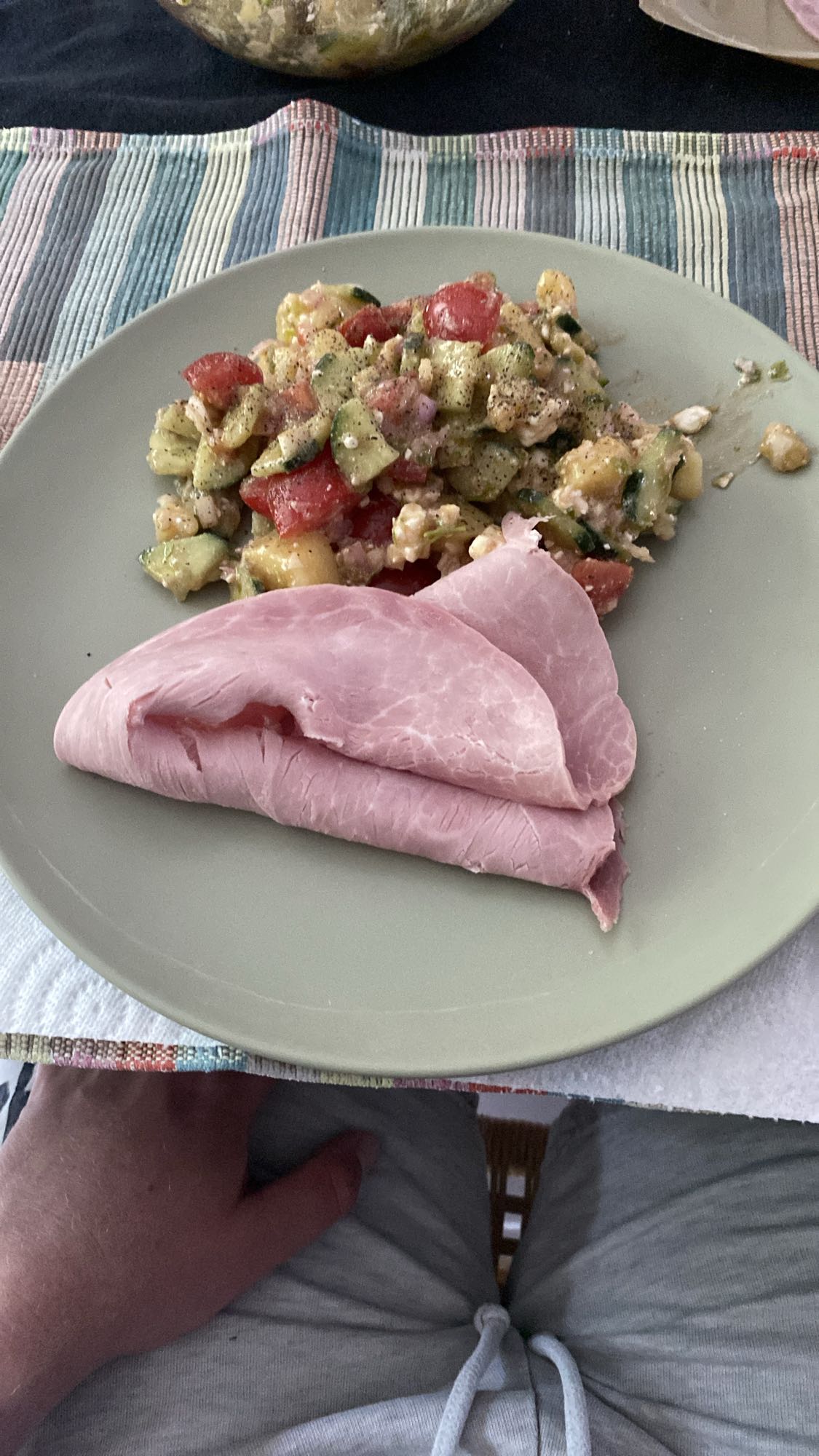 Jambon et salade mixte