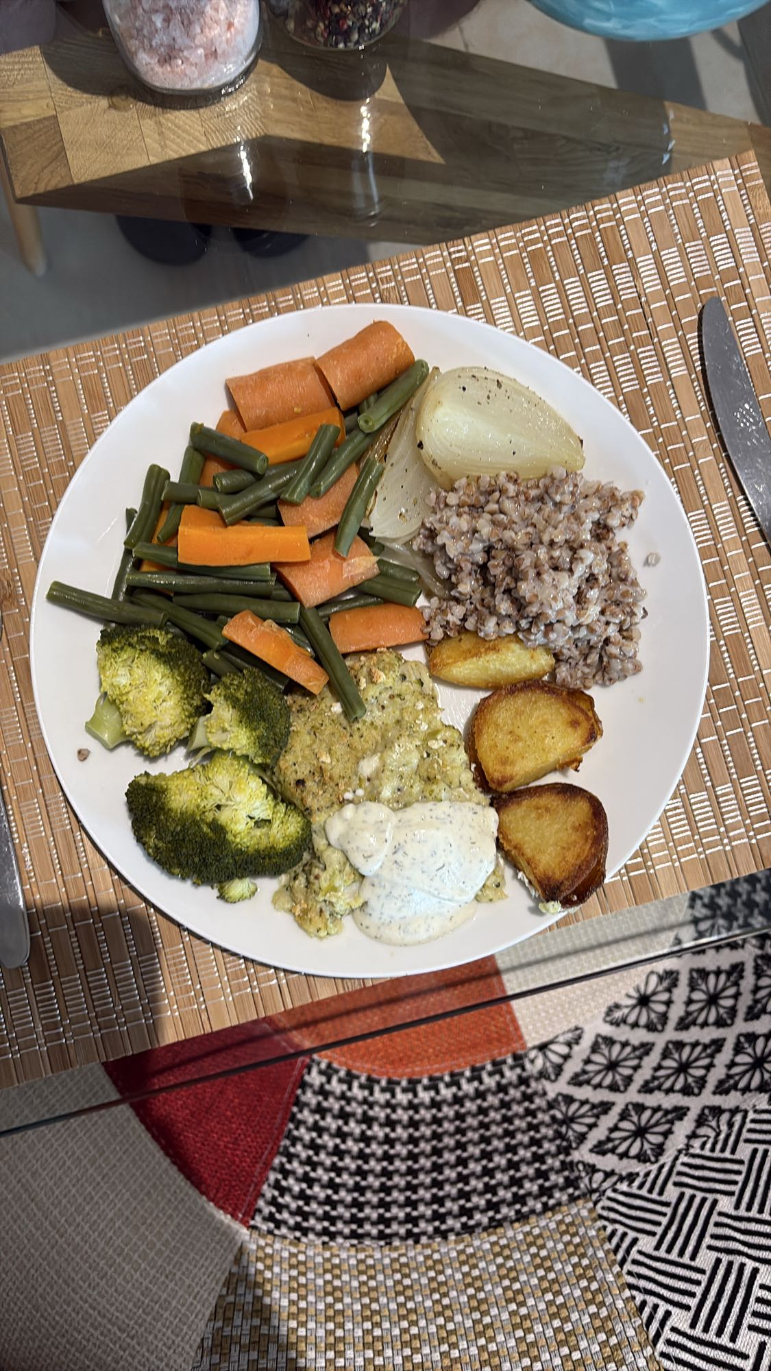 Veg Plate with Buckwheat and White Fish