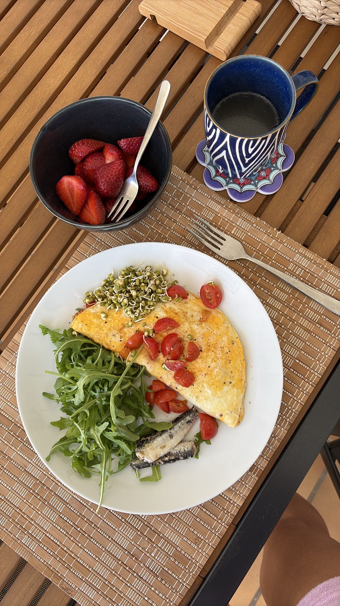 Omelette with Berries, Ricotta, and Bone Broth