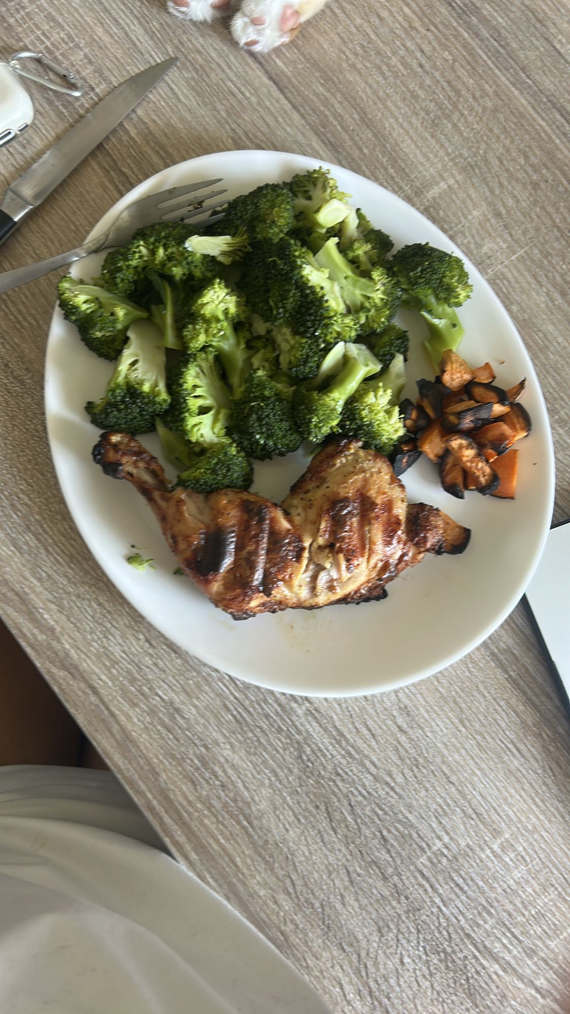 Poulet brocoli patate douce
