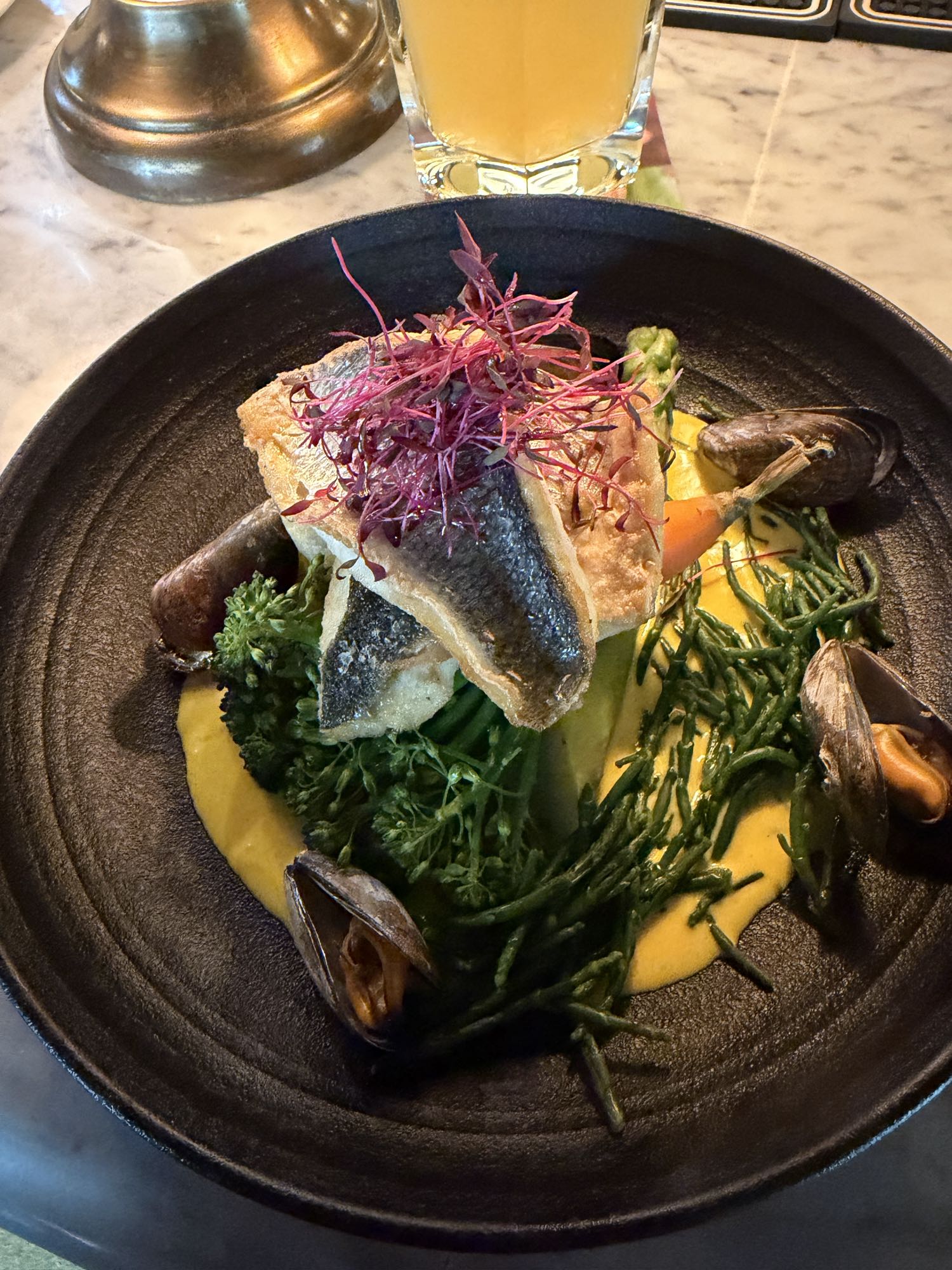 Branzino con cozze