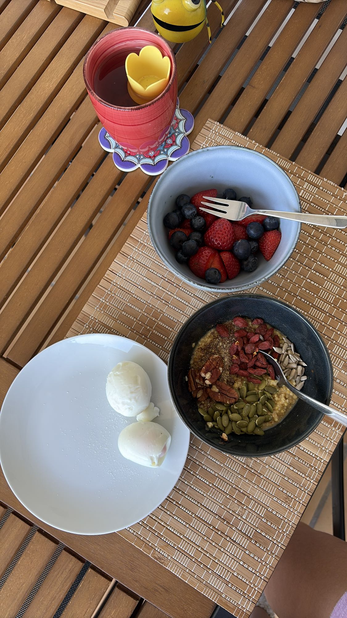 Millet Porridge Eggs and Berries