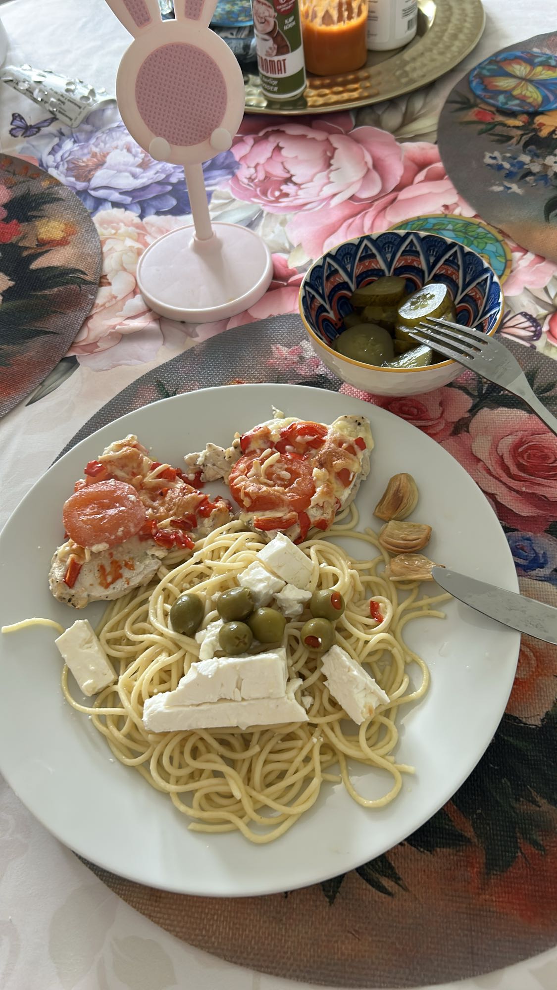 Спагетти с курицей
