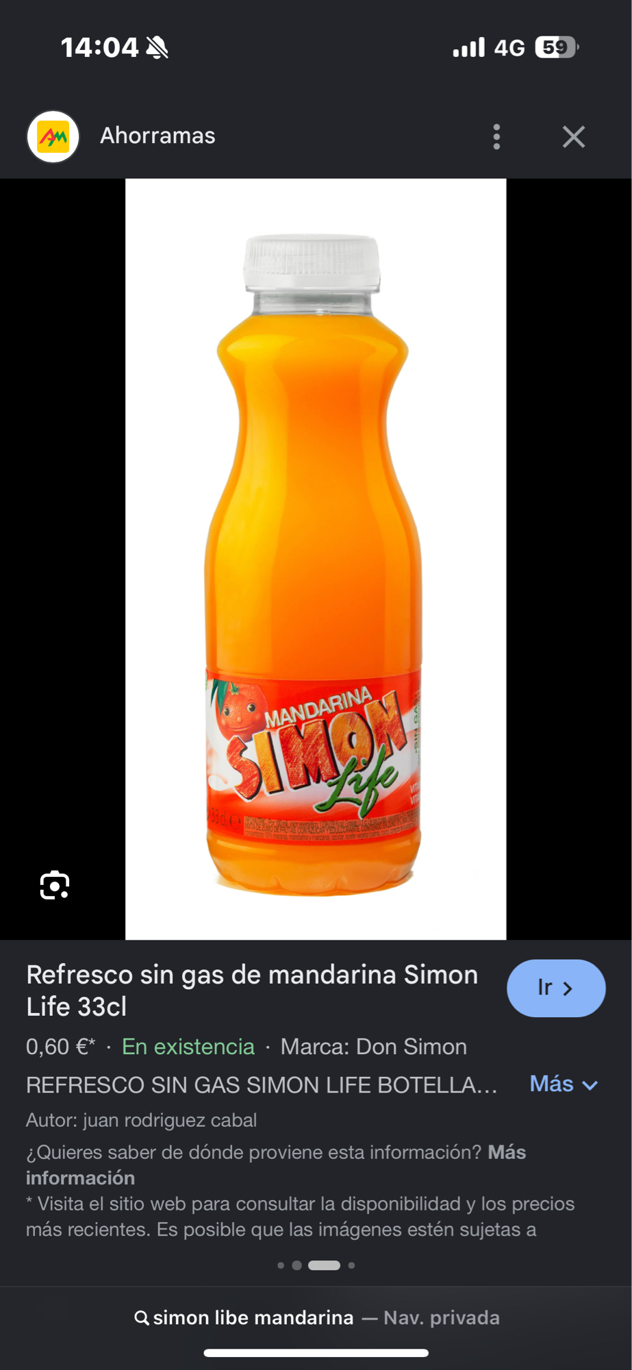 refresco de mandarina