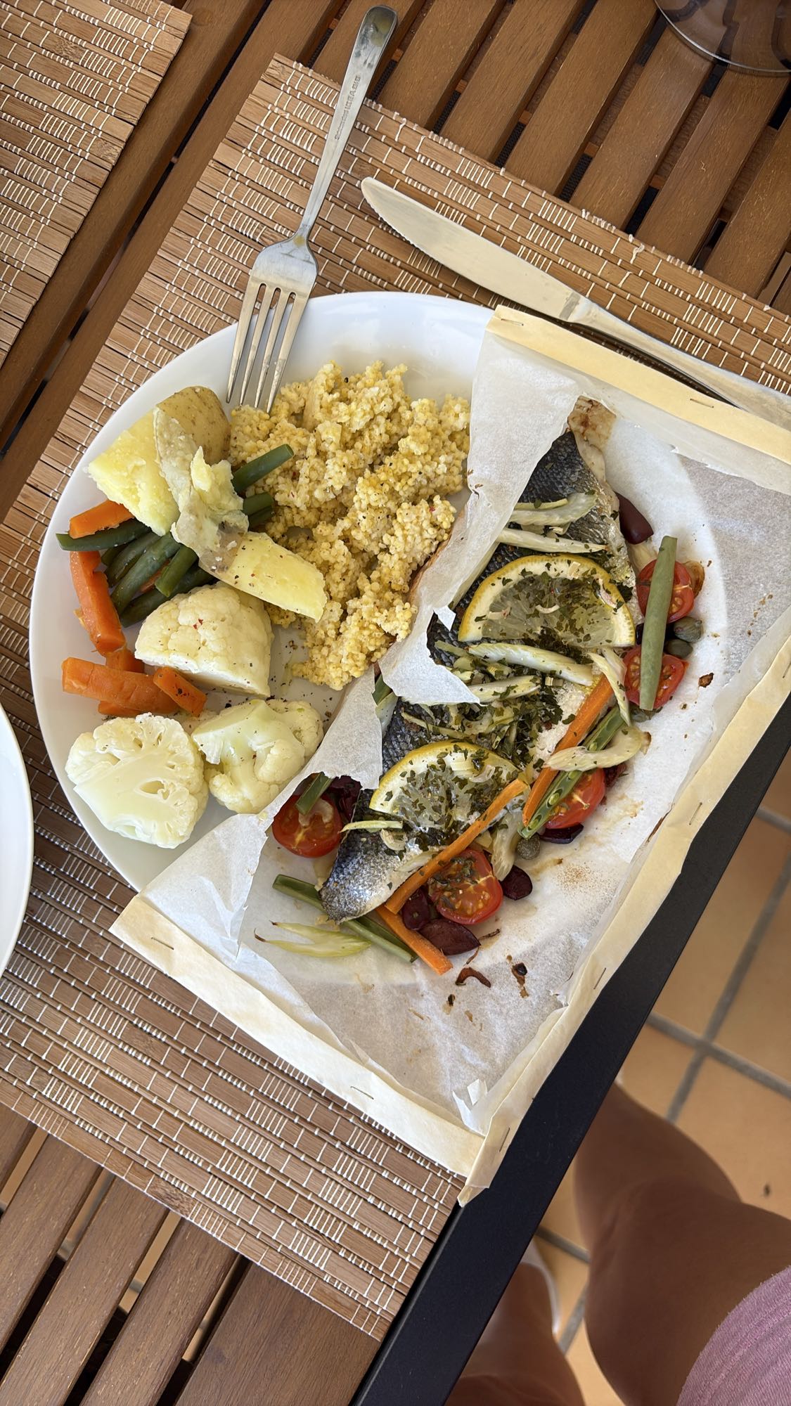 Baked Fish Millet Plate