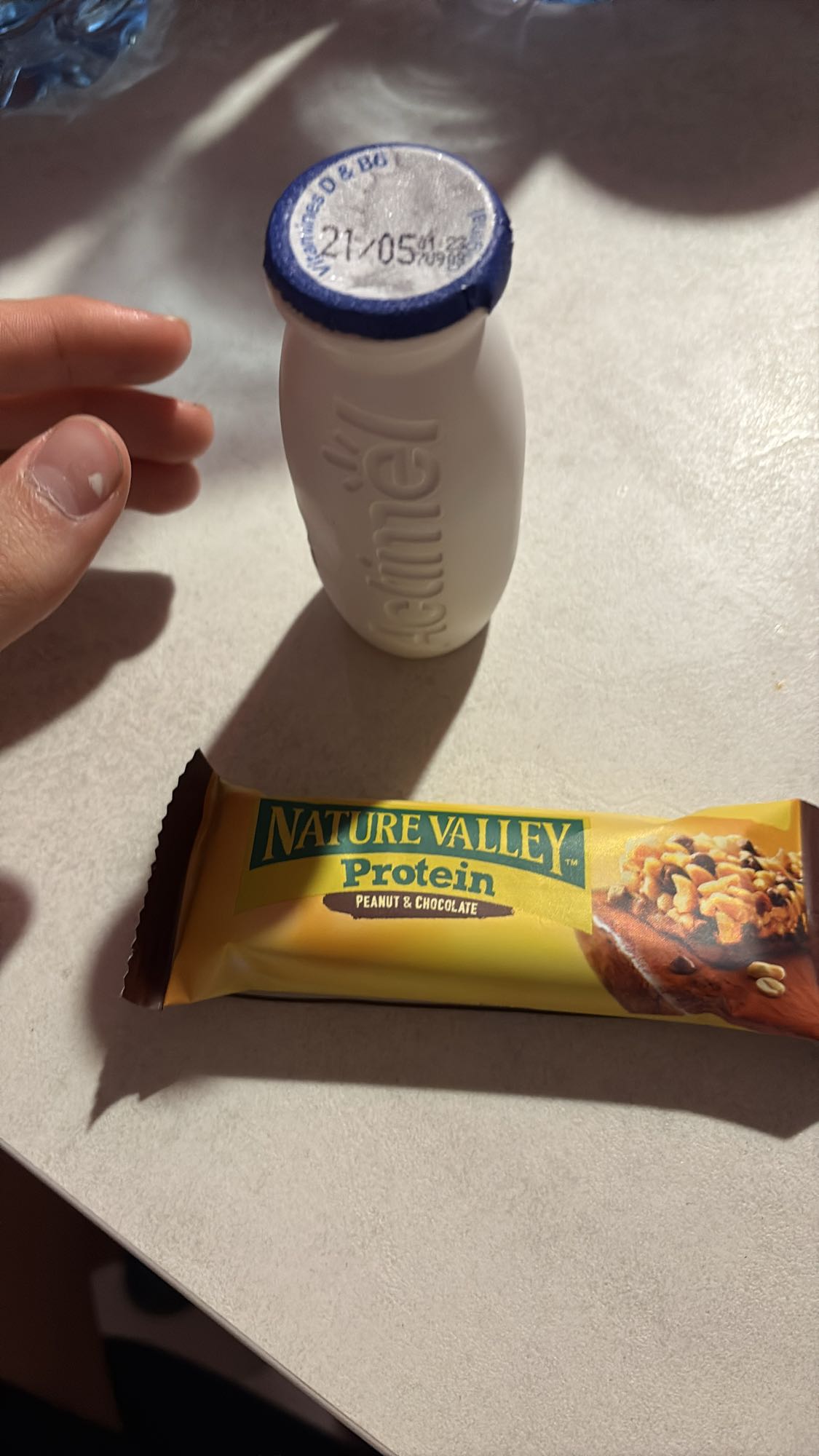 barre protéinée et lait