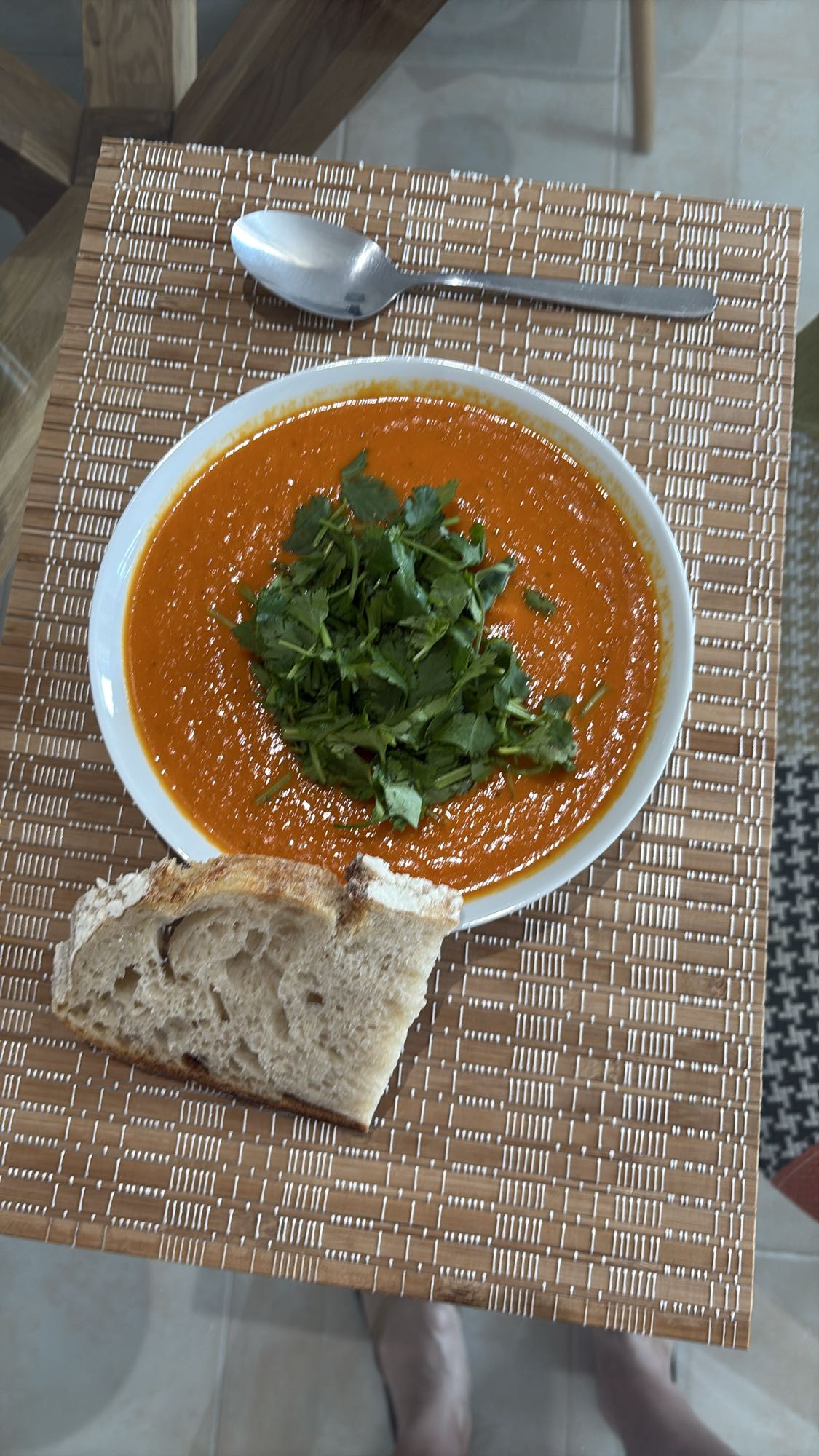 Tomato Soup with Rustic Sourdough Bread