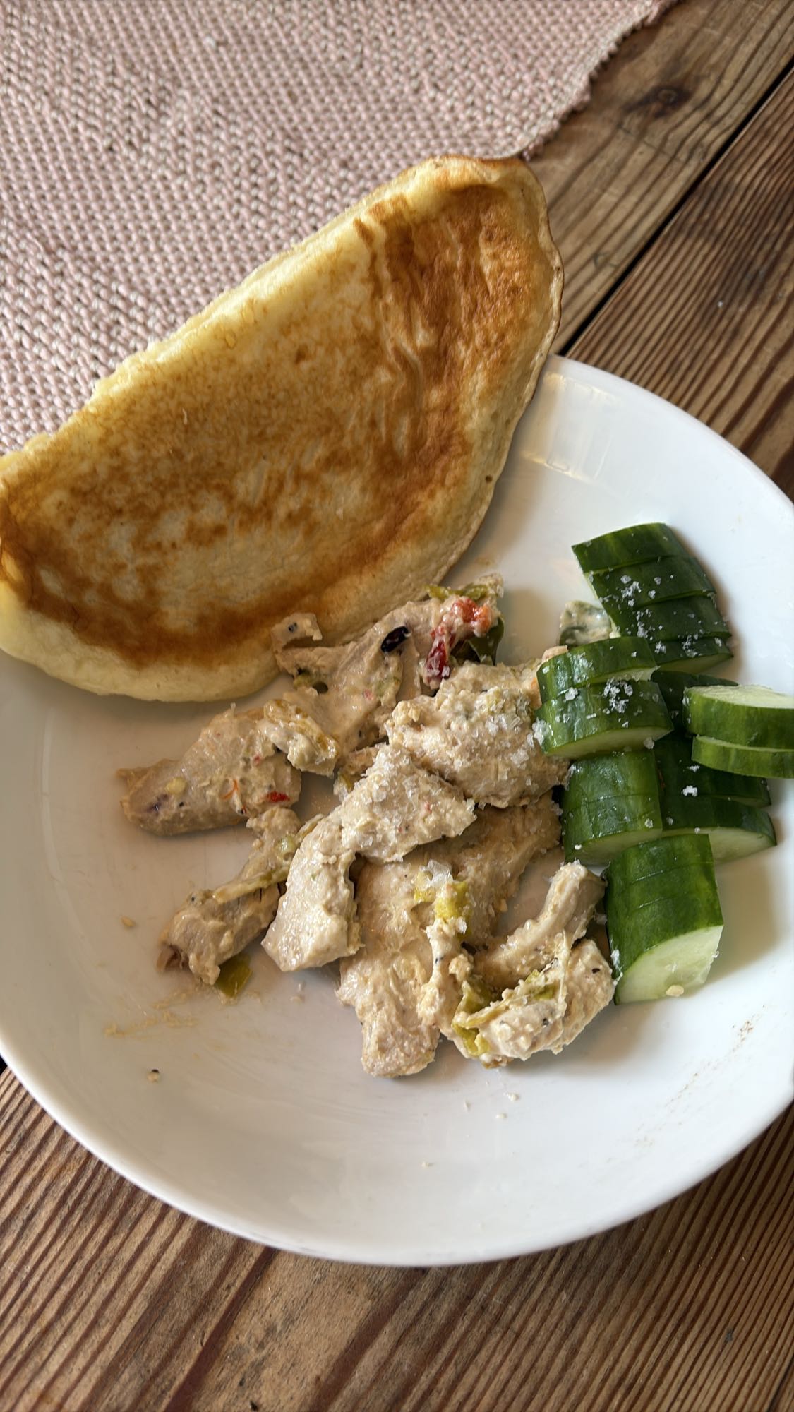 Proteinpannkaka med kycklingröra