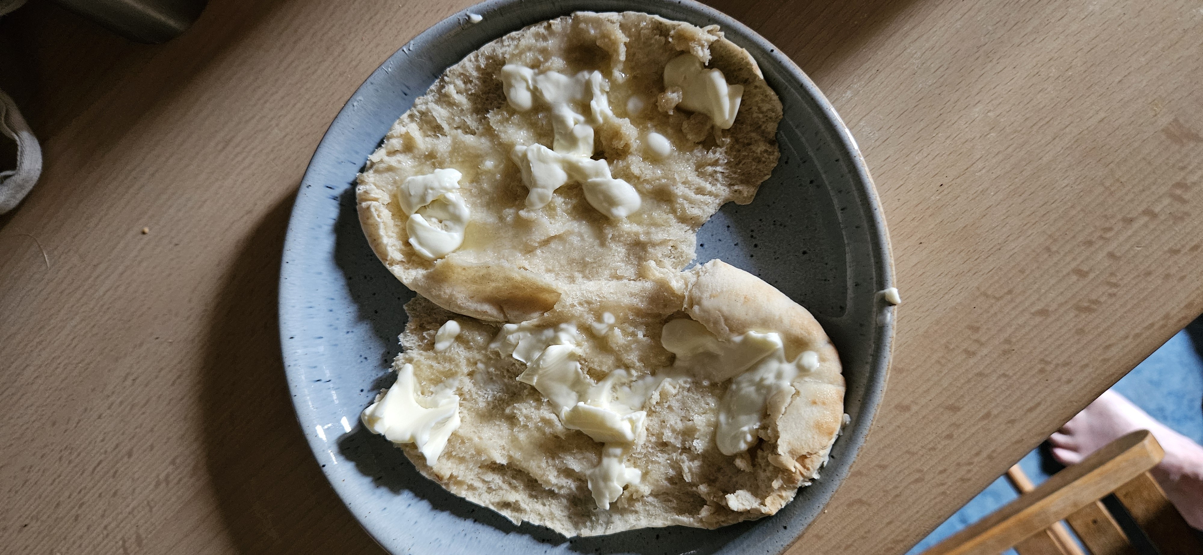 White Pita with Lurpak Lighter