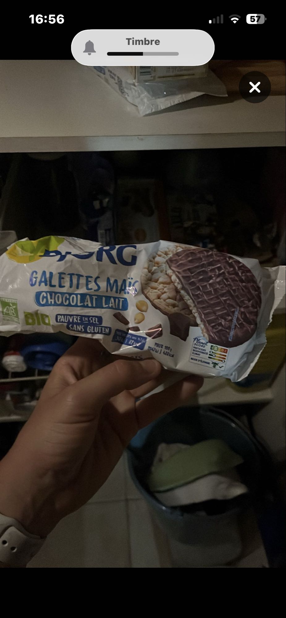 galleta de maiz con chocolate