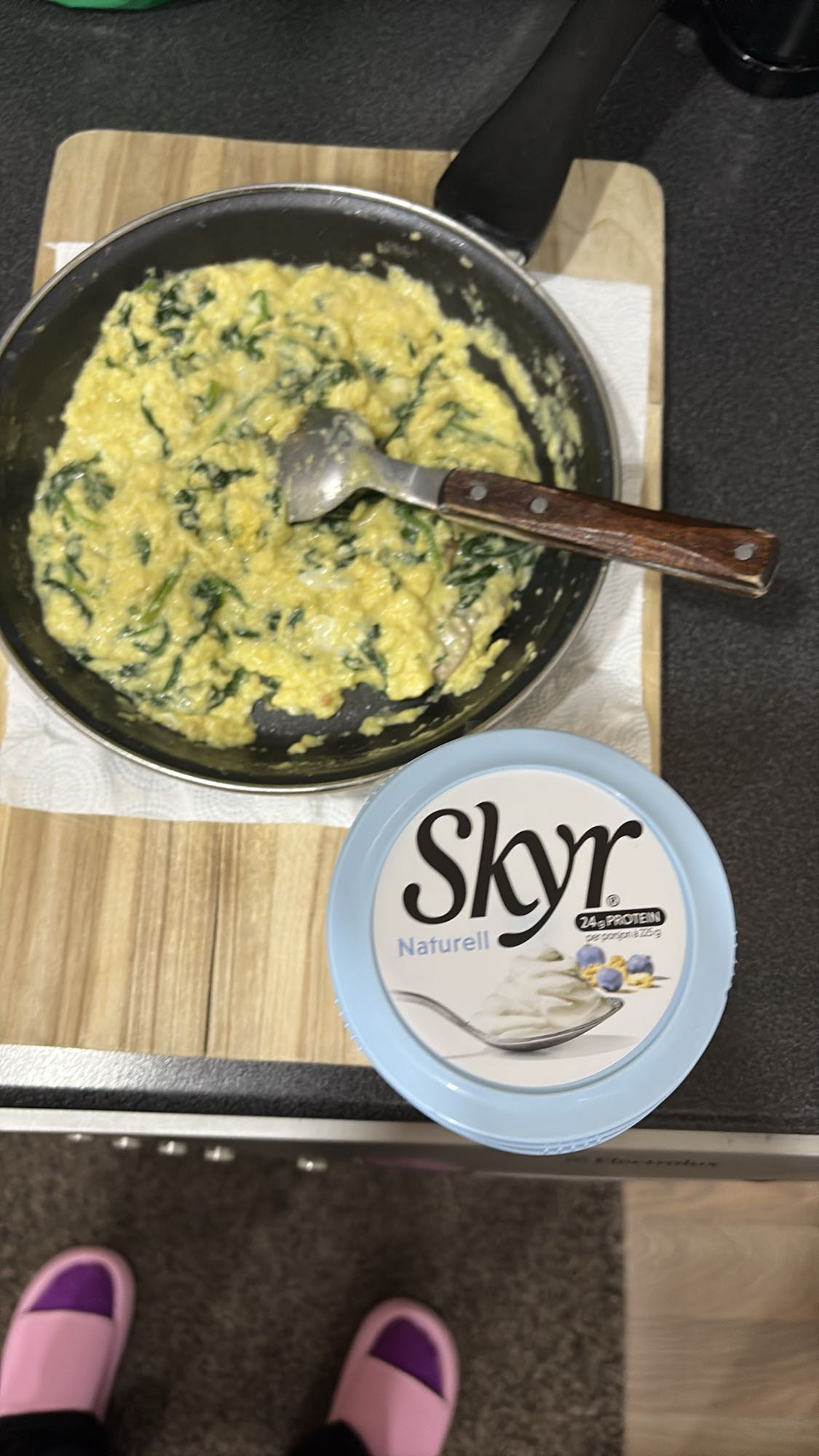 Eggerøre med spinat