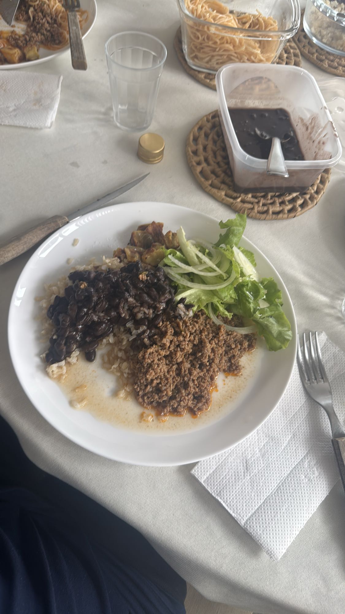 Arroz, feijão e carne