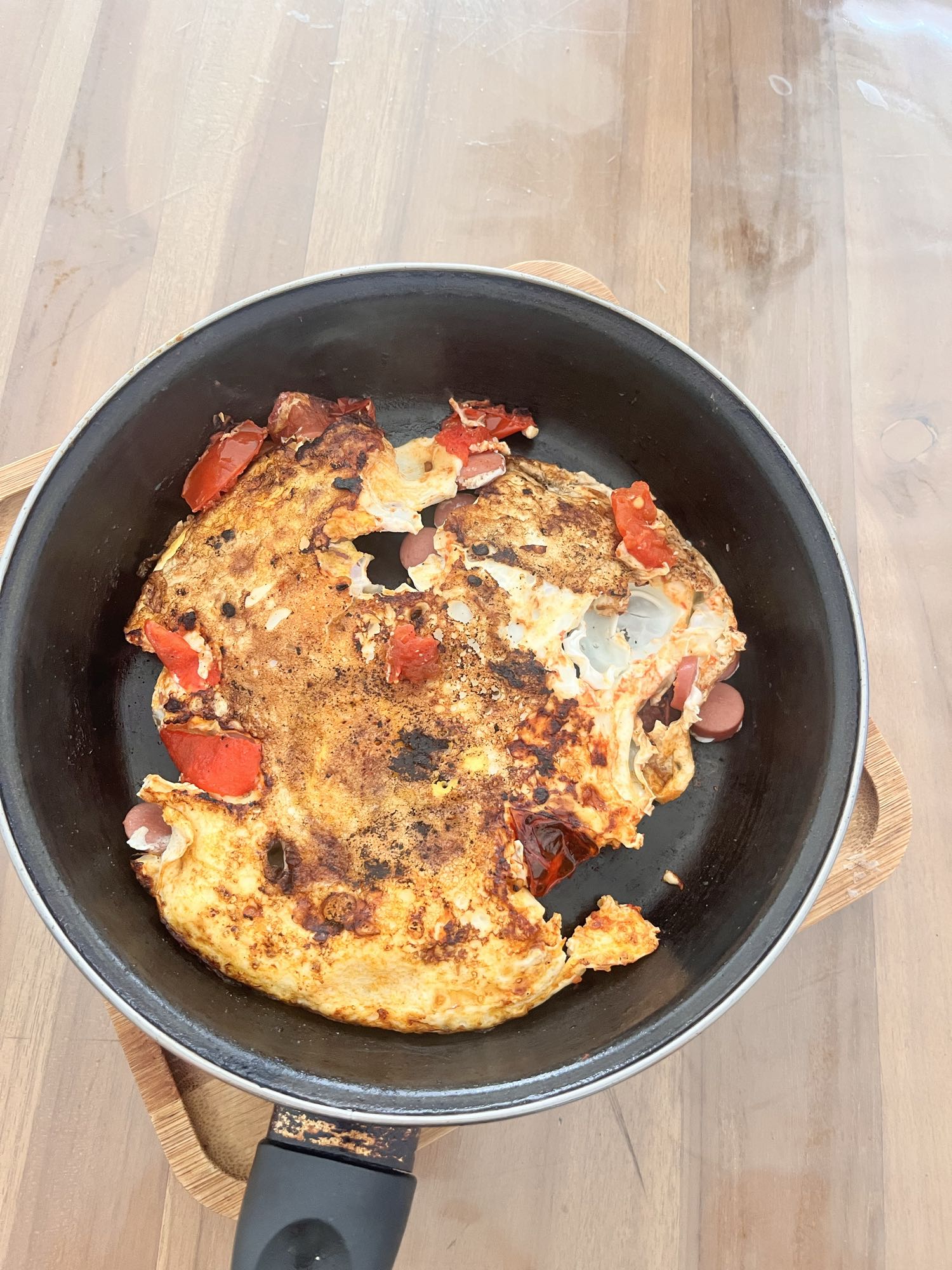 Omelette aux saucisses