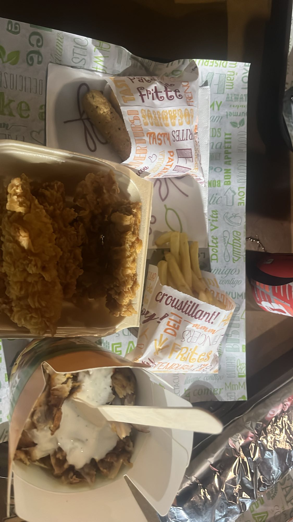 pollo frito con papas