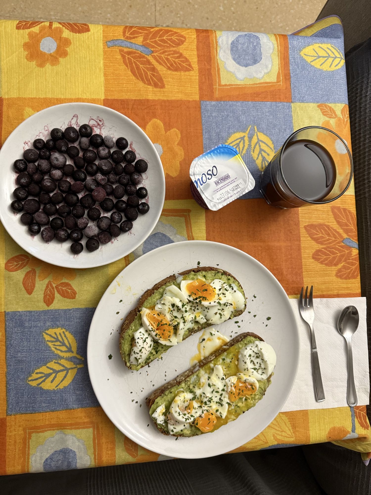 Tostadas con arándanos