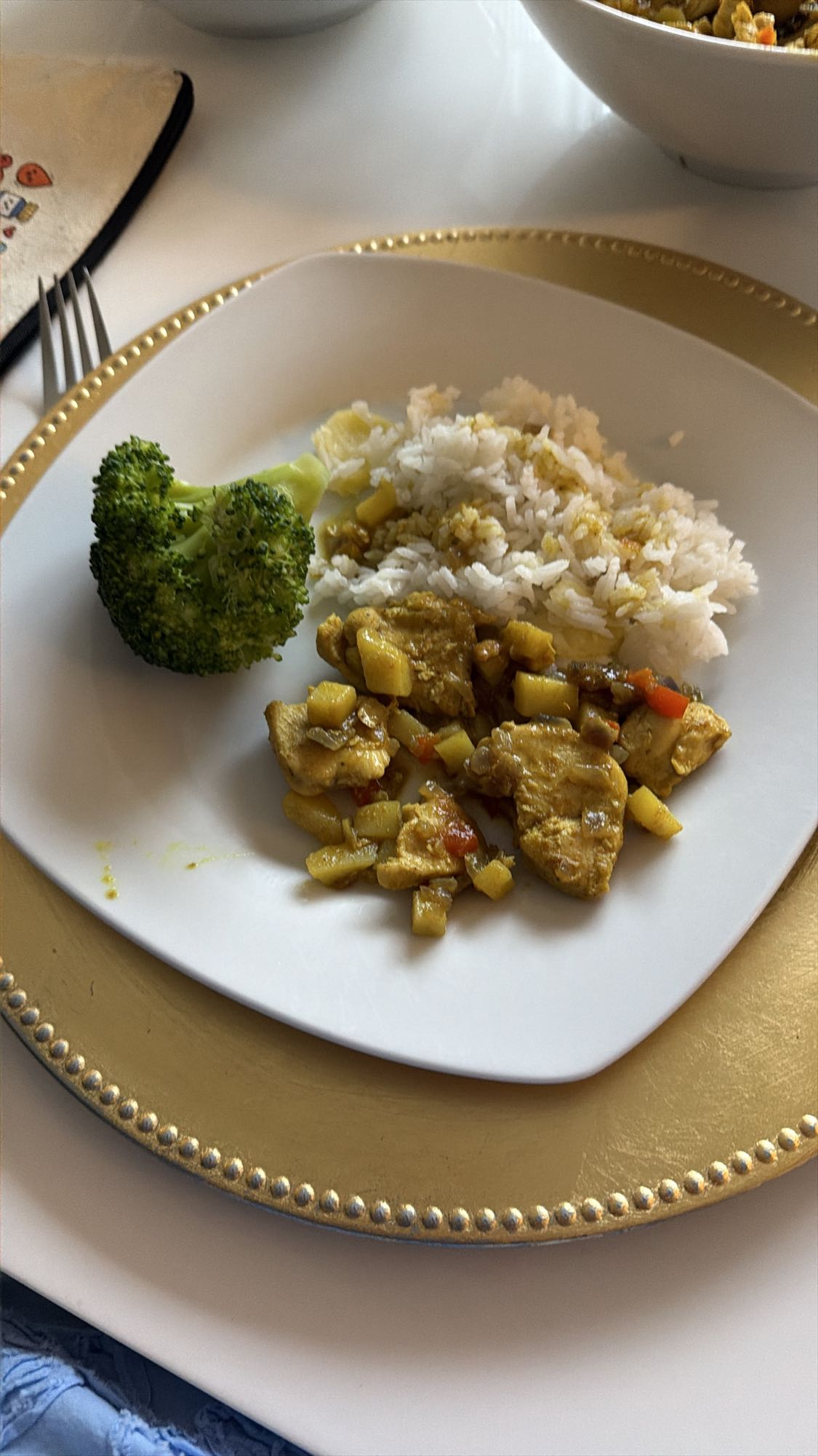 Rijst met kip en broccoli