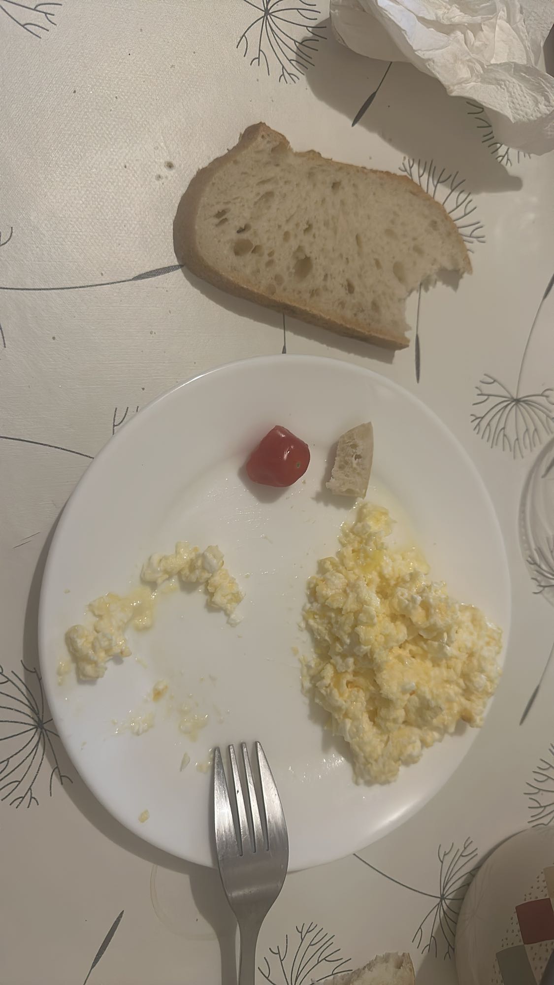 Scrambled Eggs and Bread