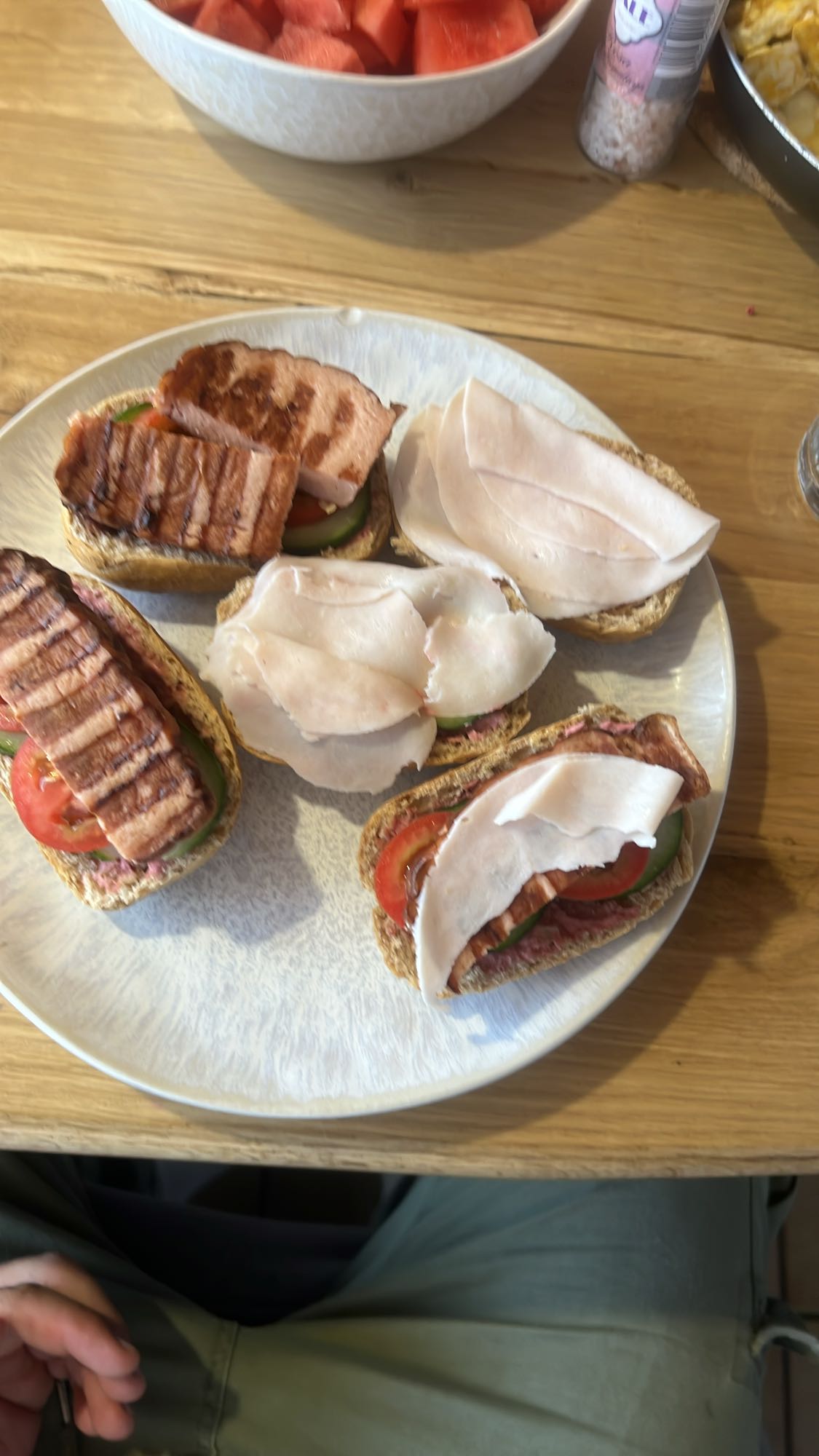 Belegte Brote mit Fleisch