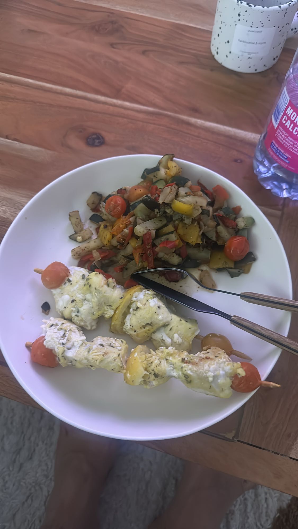 Brochettes poulet légumes