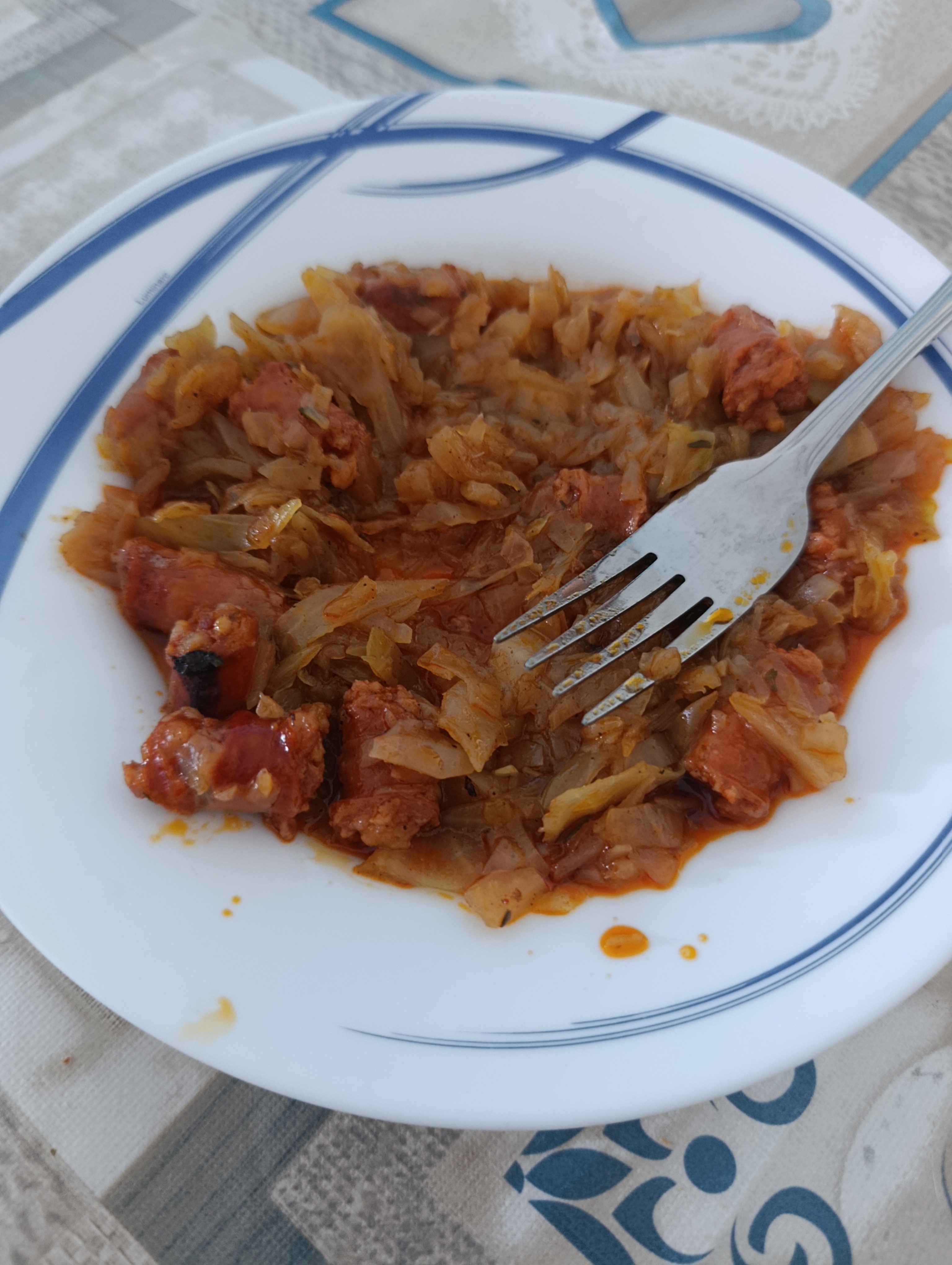 repollo con chorizo