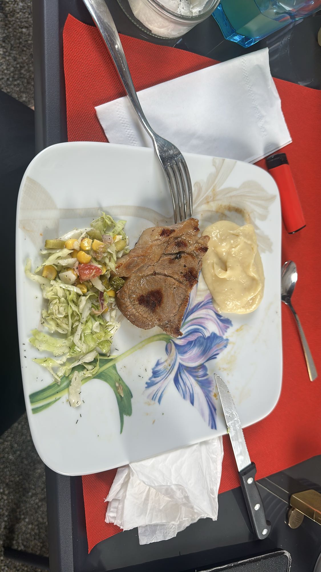 Pork with Salad and Mash