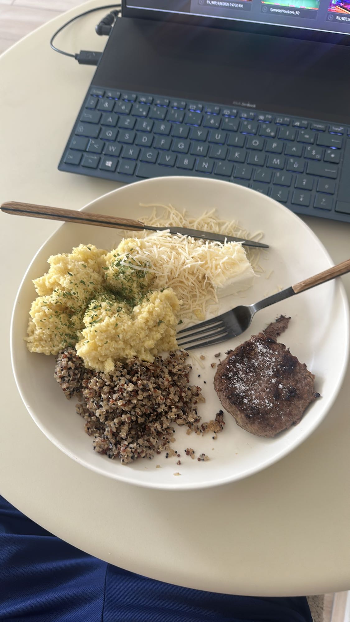 Steak quinoa et fromage
