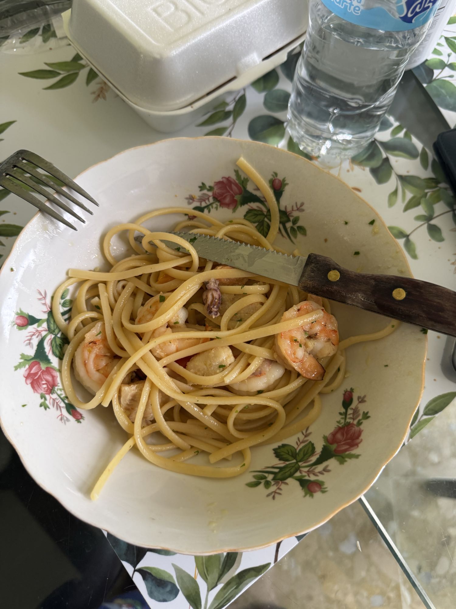 pasta con camarones