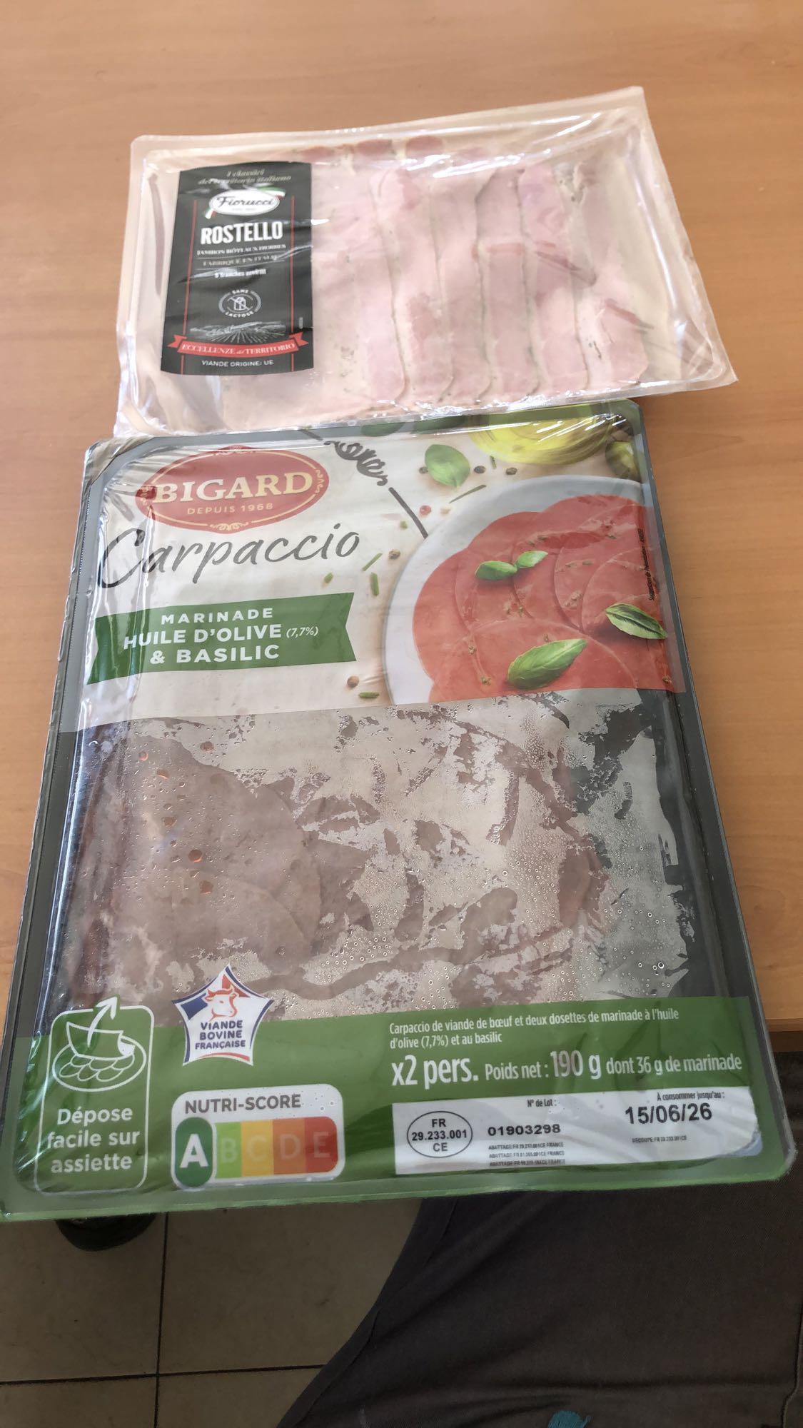 Carpaccio et rostello