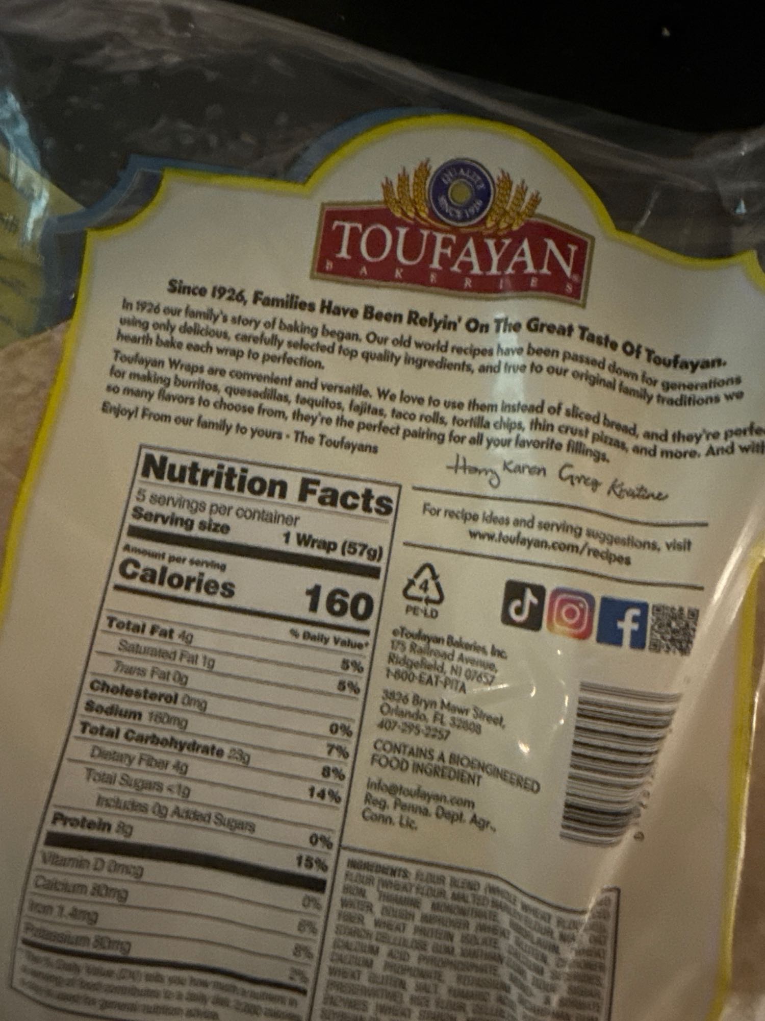 Toufayan Wrap