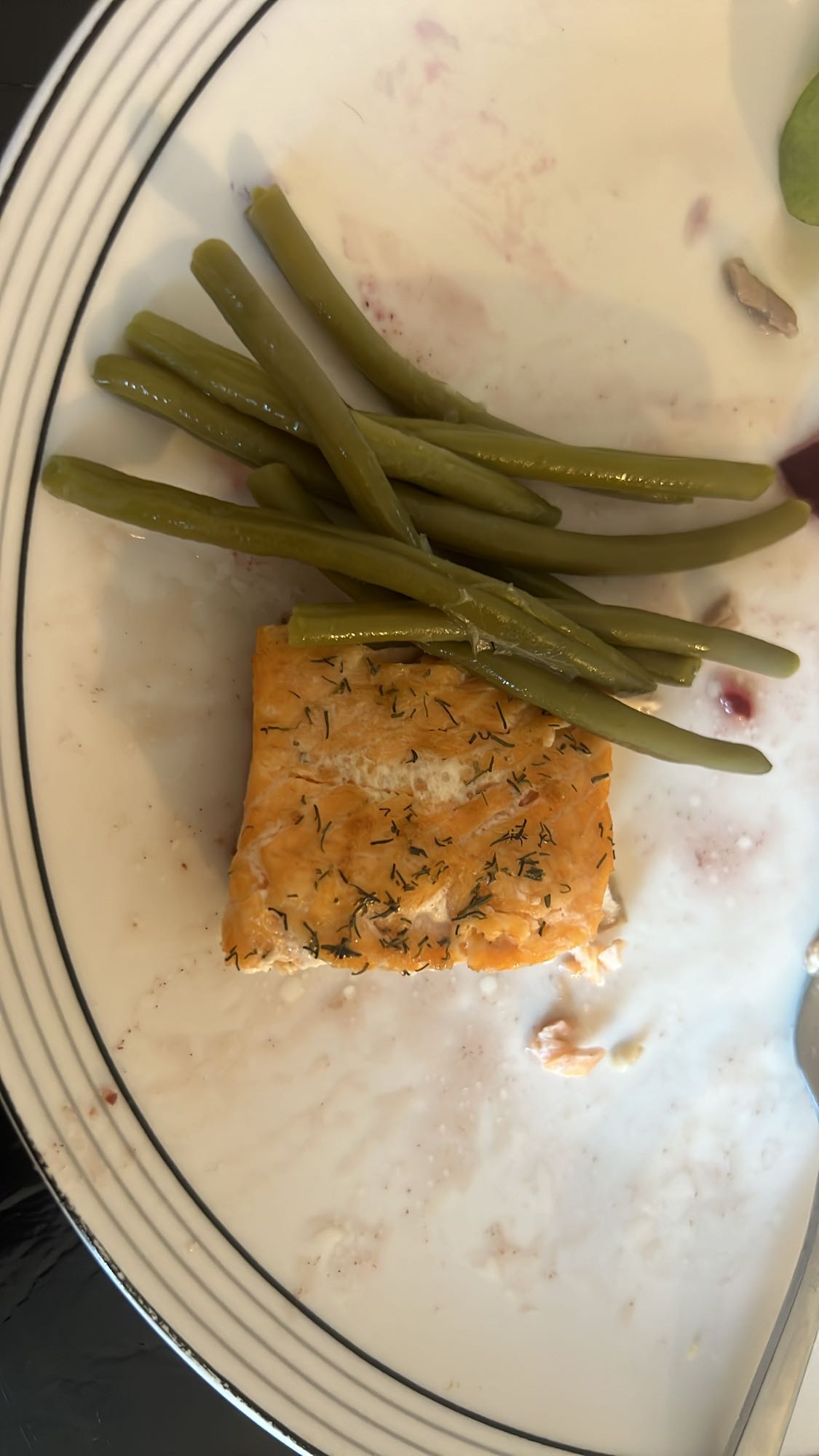 saumon et haricots verts
