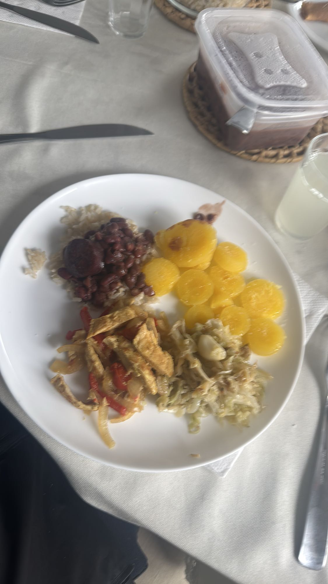 Prato com arroz e feijão
