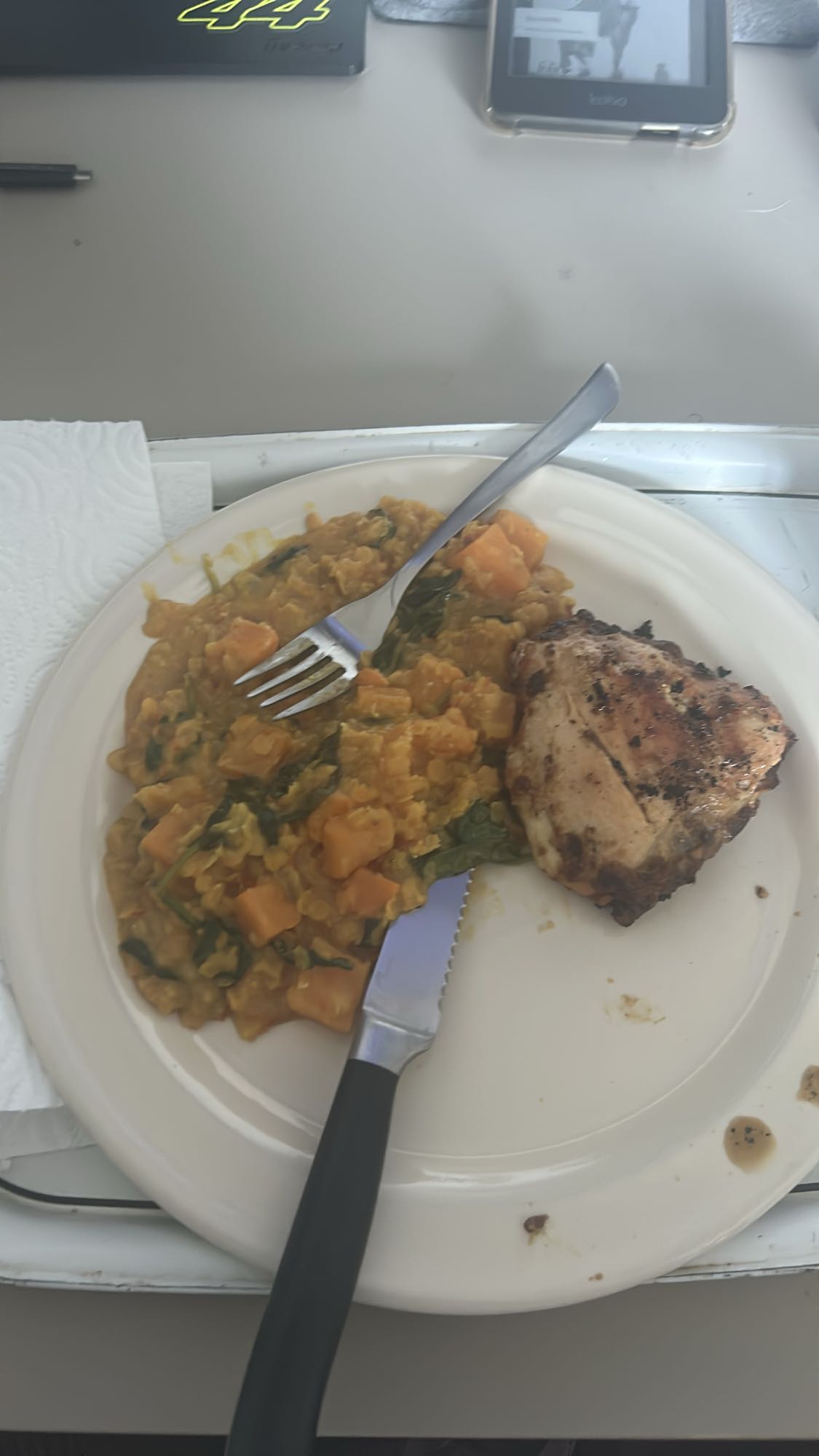 Poulet et lentilles