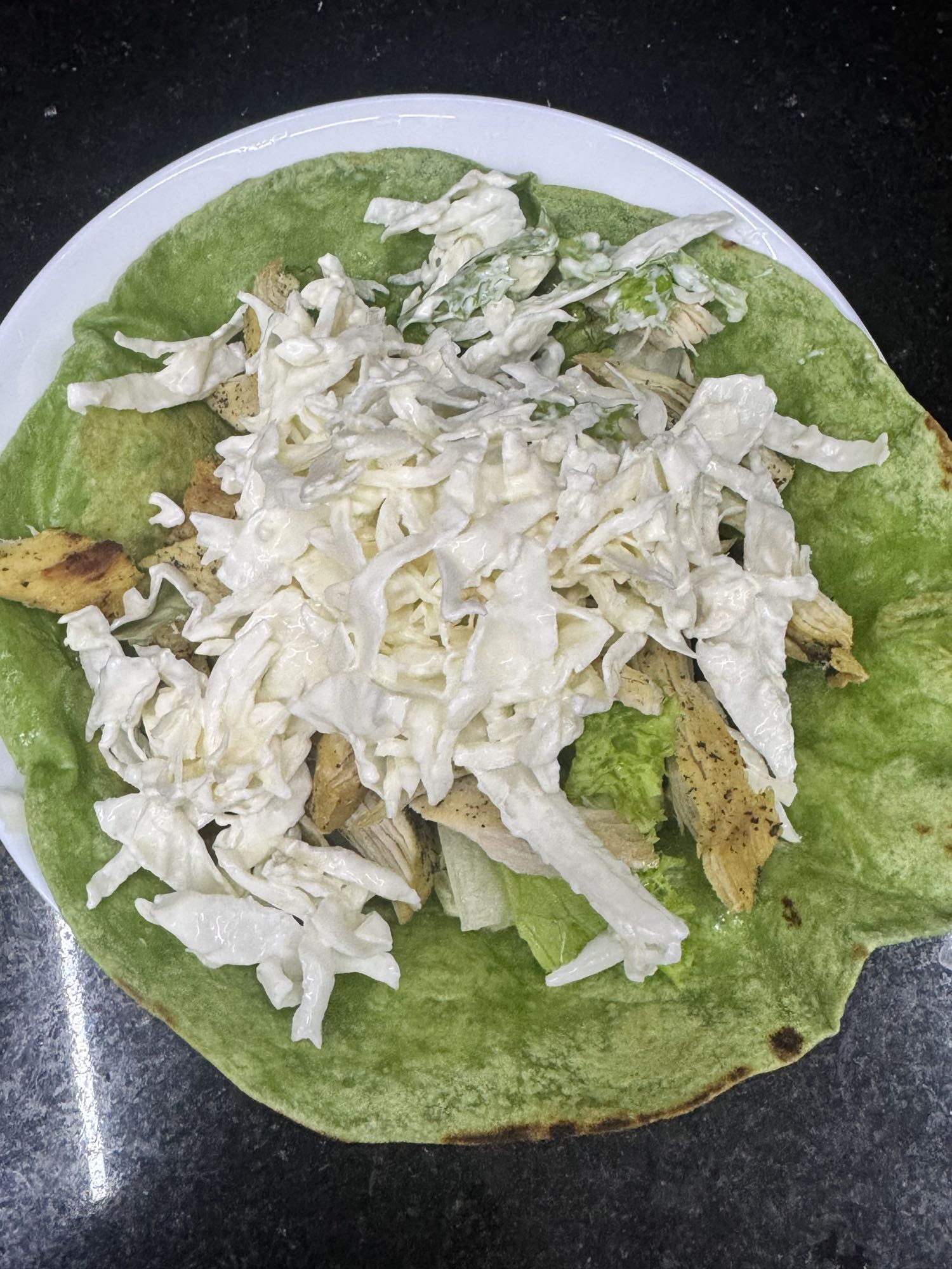 wrap verde con pollo