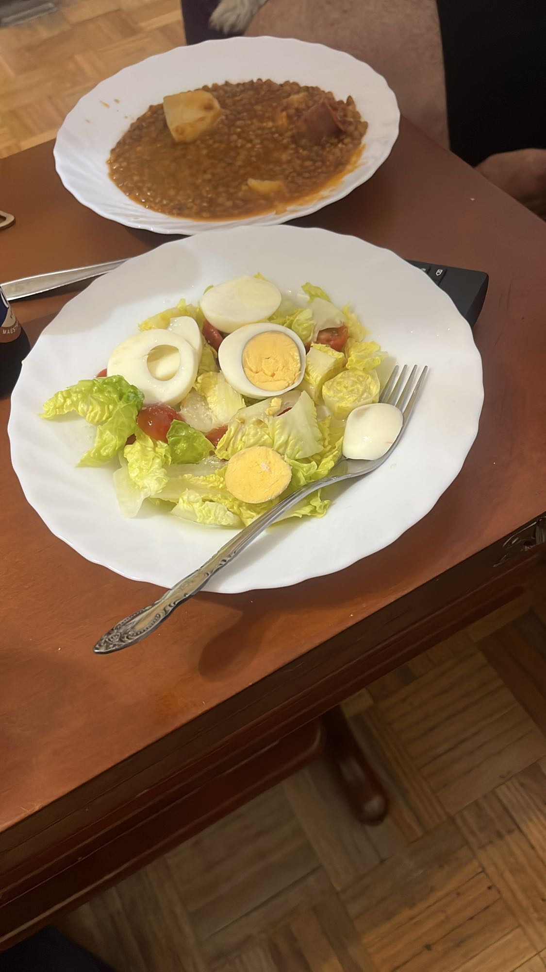 ensalada y lentejas