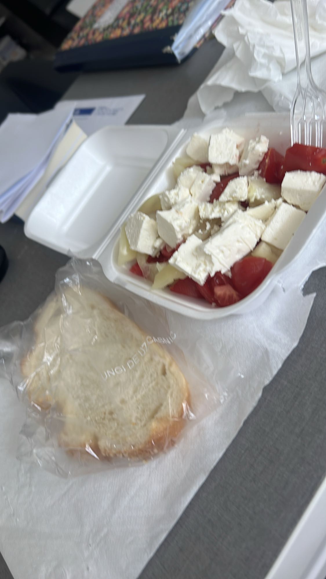 Salata cu telemea si paine