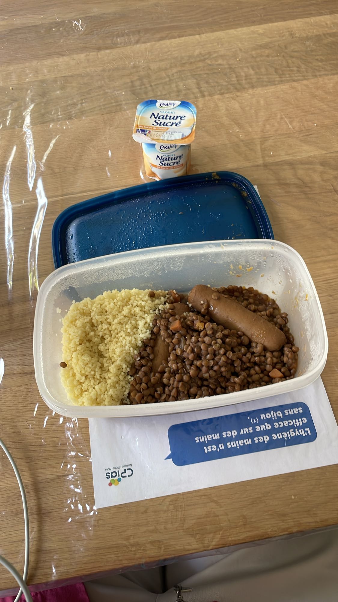 Couscous lentilles saucisse