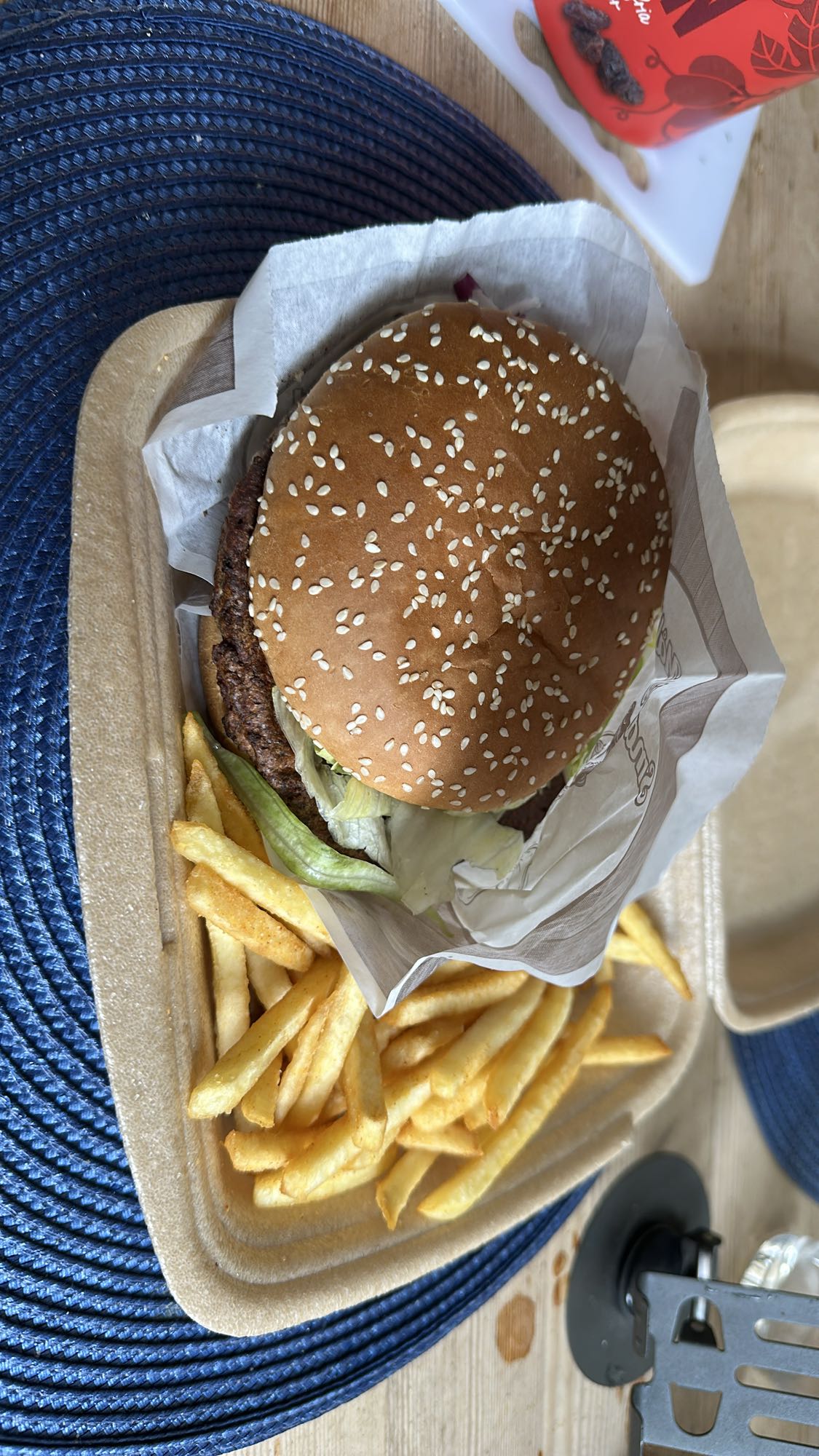 Hamburgare med pommes