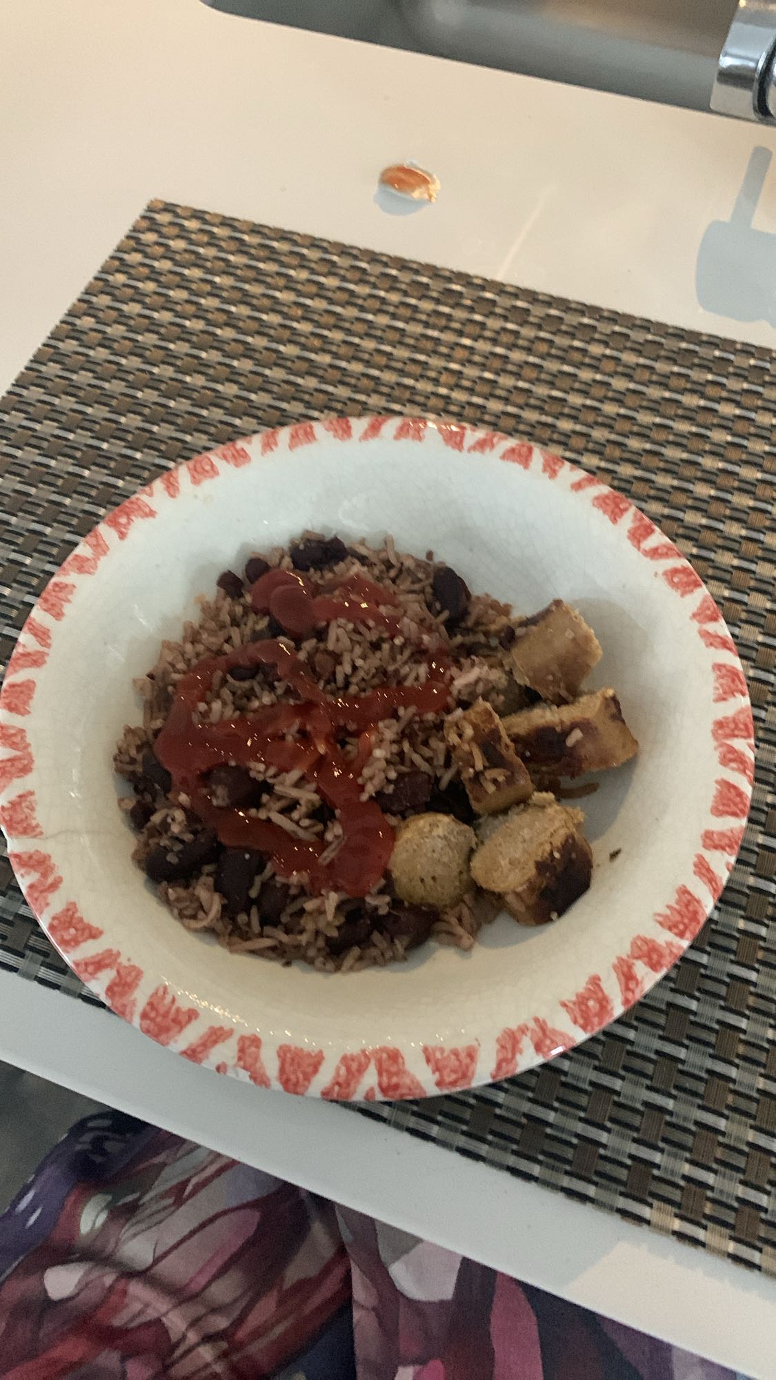 Riz haricots et saucisse