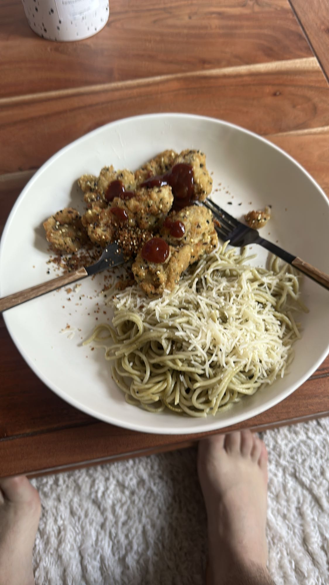 Pâtes vertes au poulet