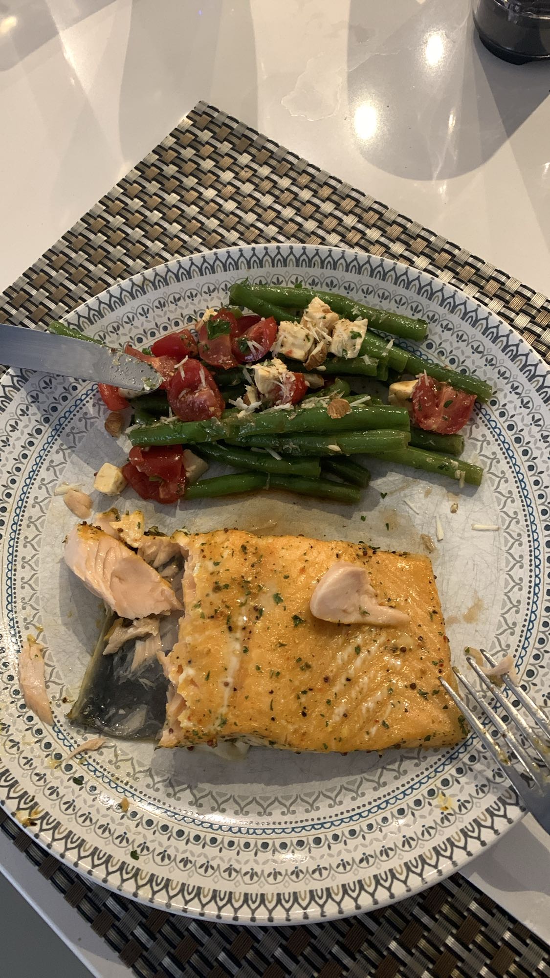 Saumon et haricots verts