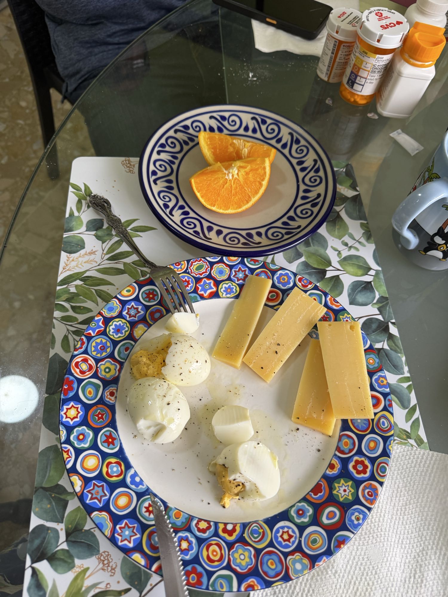 huevos con queso y naranja