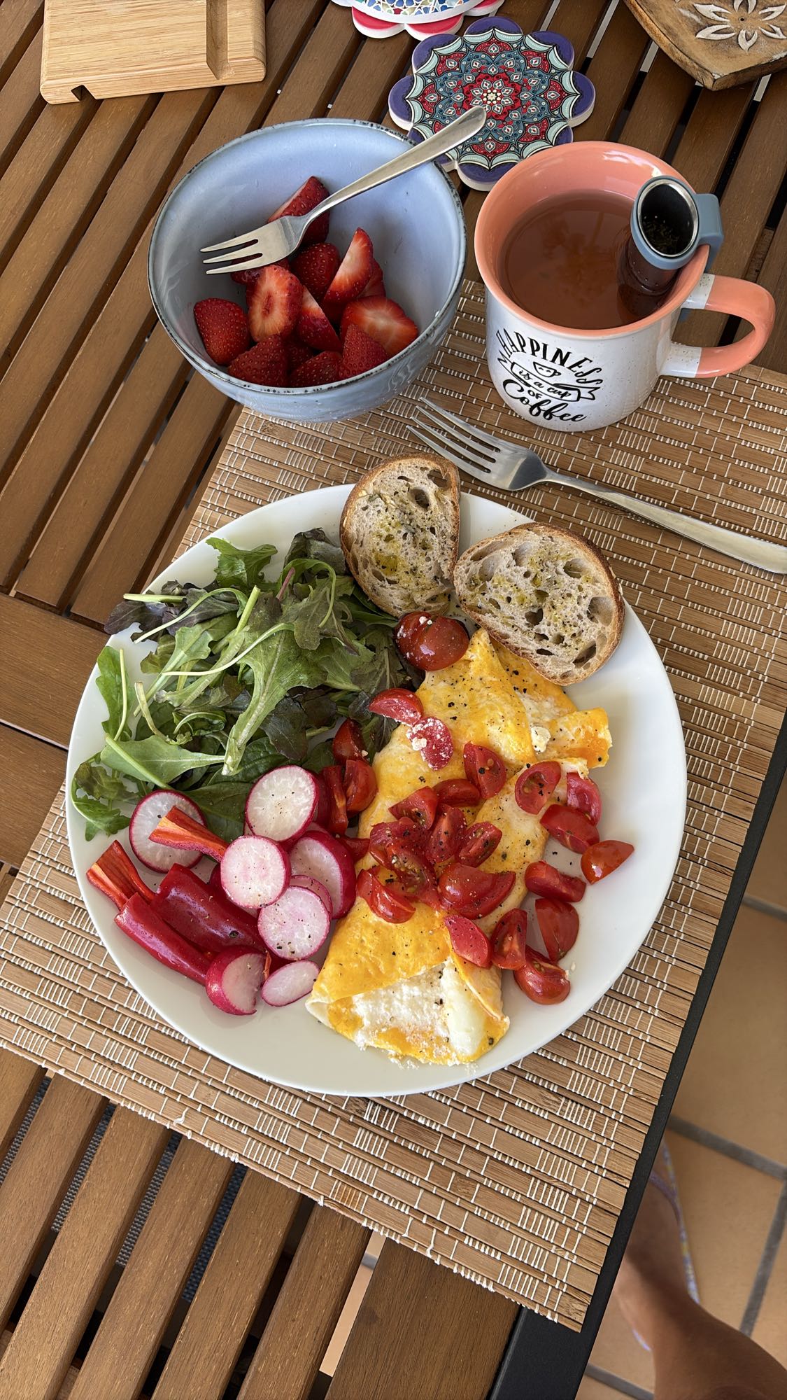 Eggs Salad Bread Plate with Soft Cheese